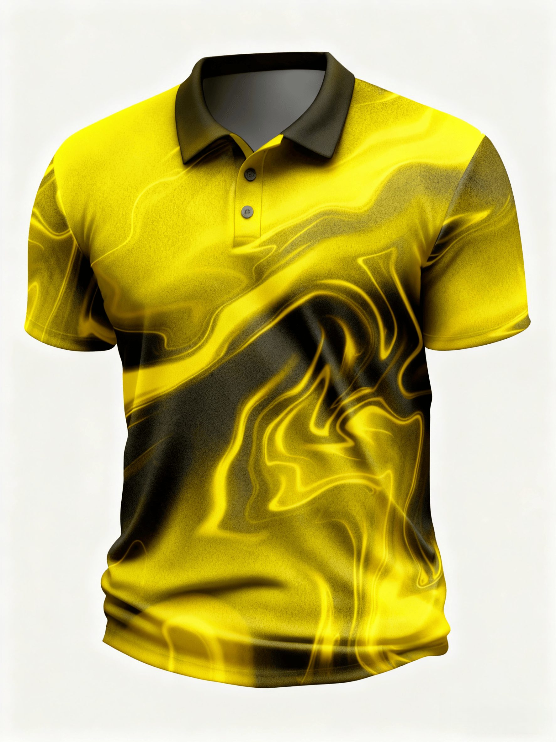 Moisture Wicking Golf Polo 3D Gradient Abstract Stripes Polo