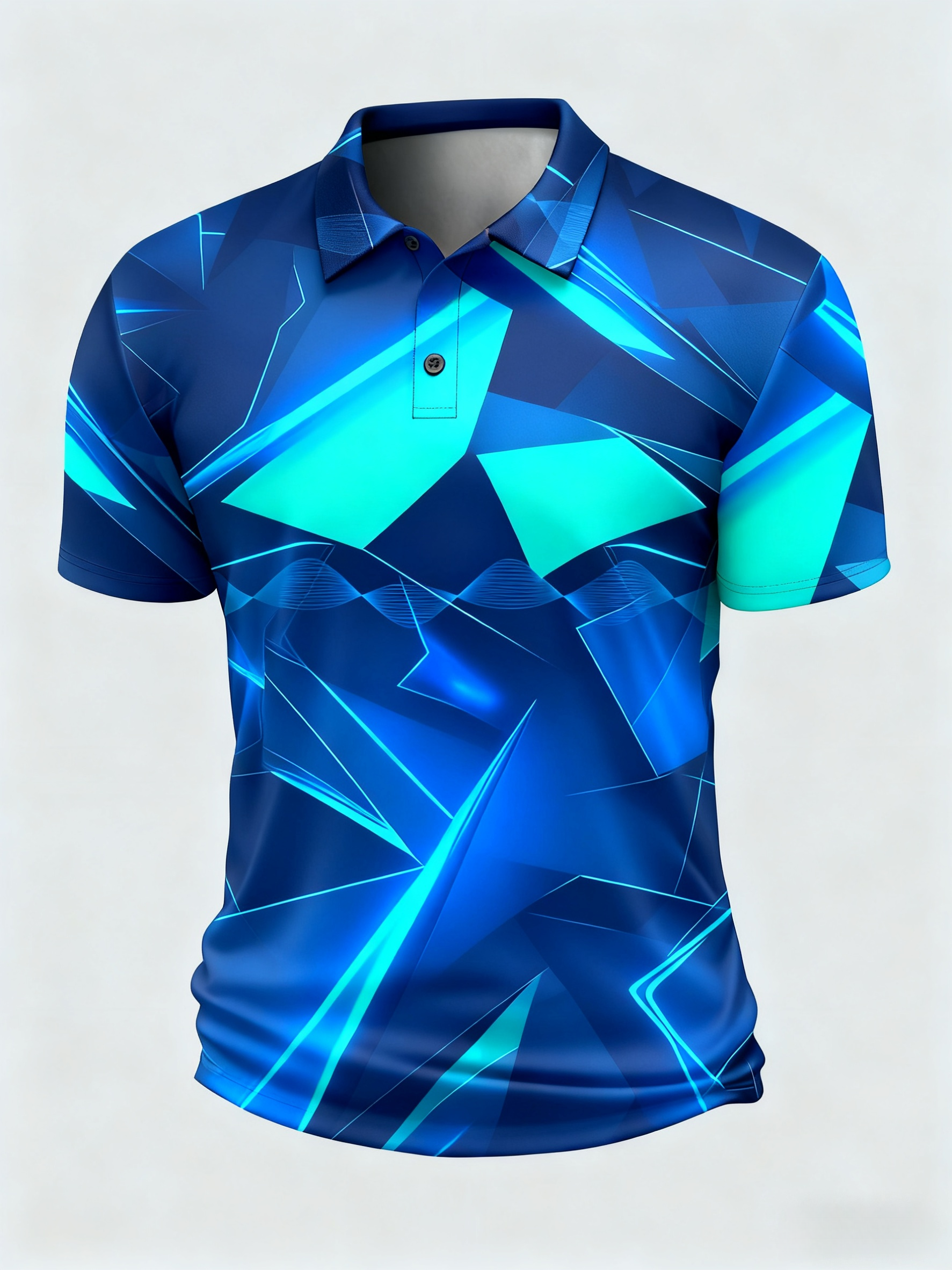 Moisture Wicking Golf Polo 3D Gradient Color Abstract Geometry Polo