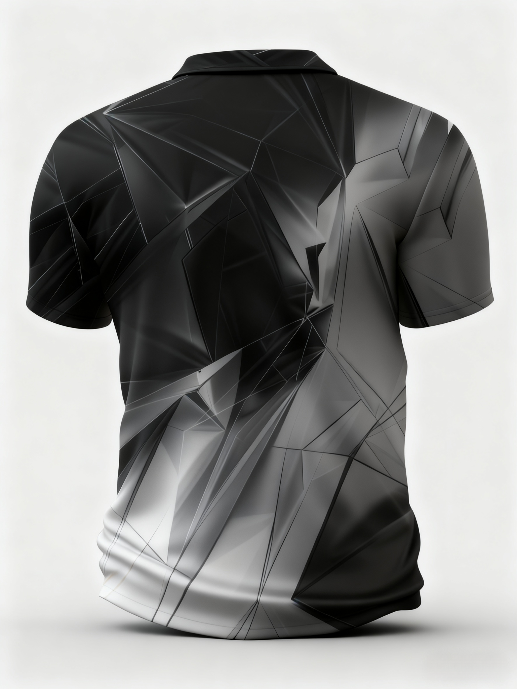 Moisture Wicking Golf Polo 3D Gradient Color Abstract Geometry Polo