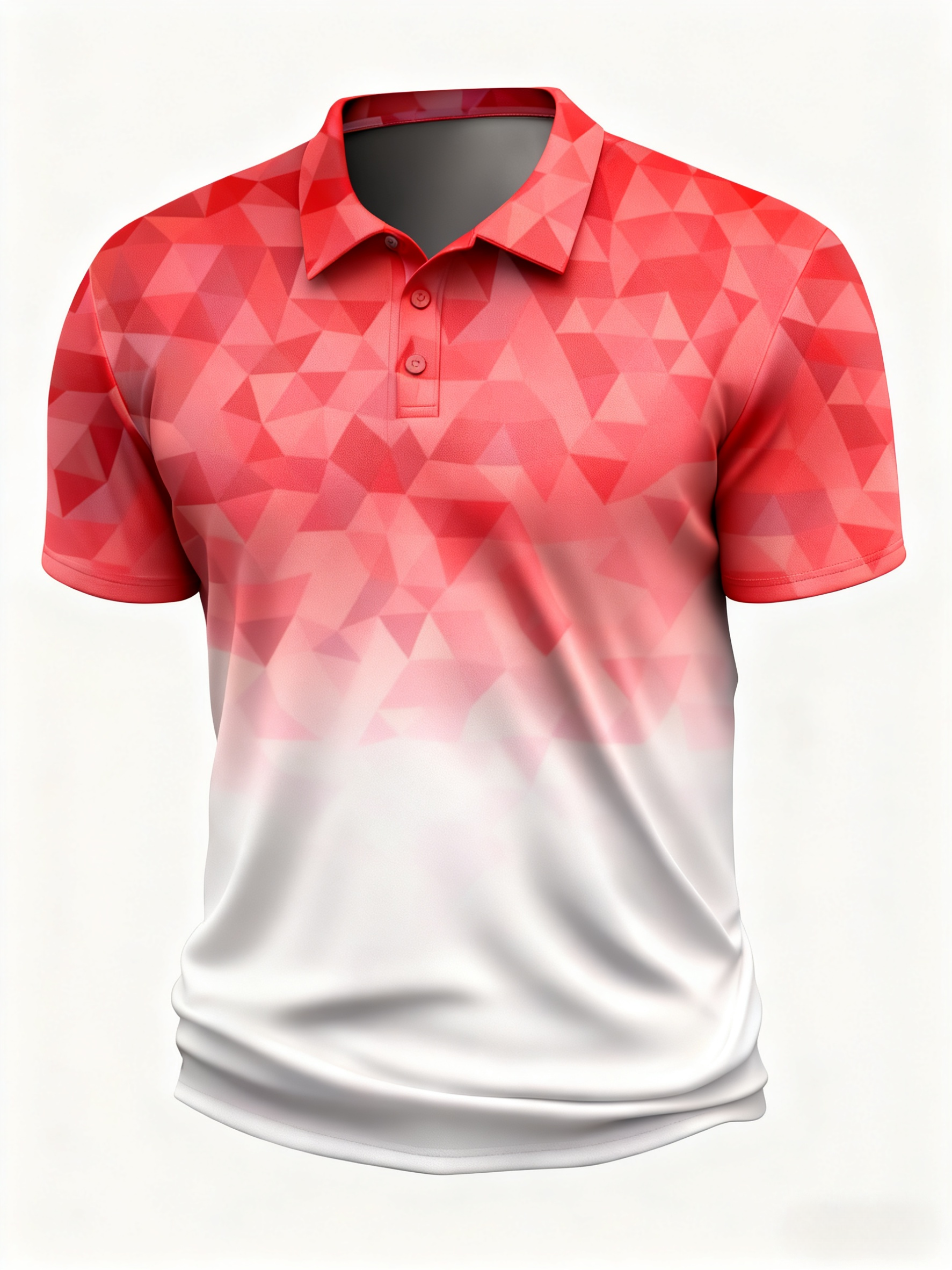 Moisture Wicking Golf Polo 3D Gradient Color Abstract Geometry