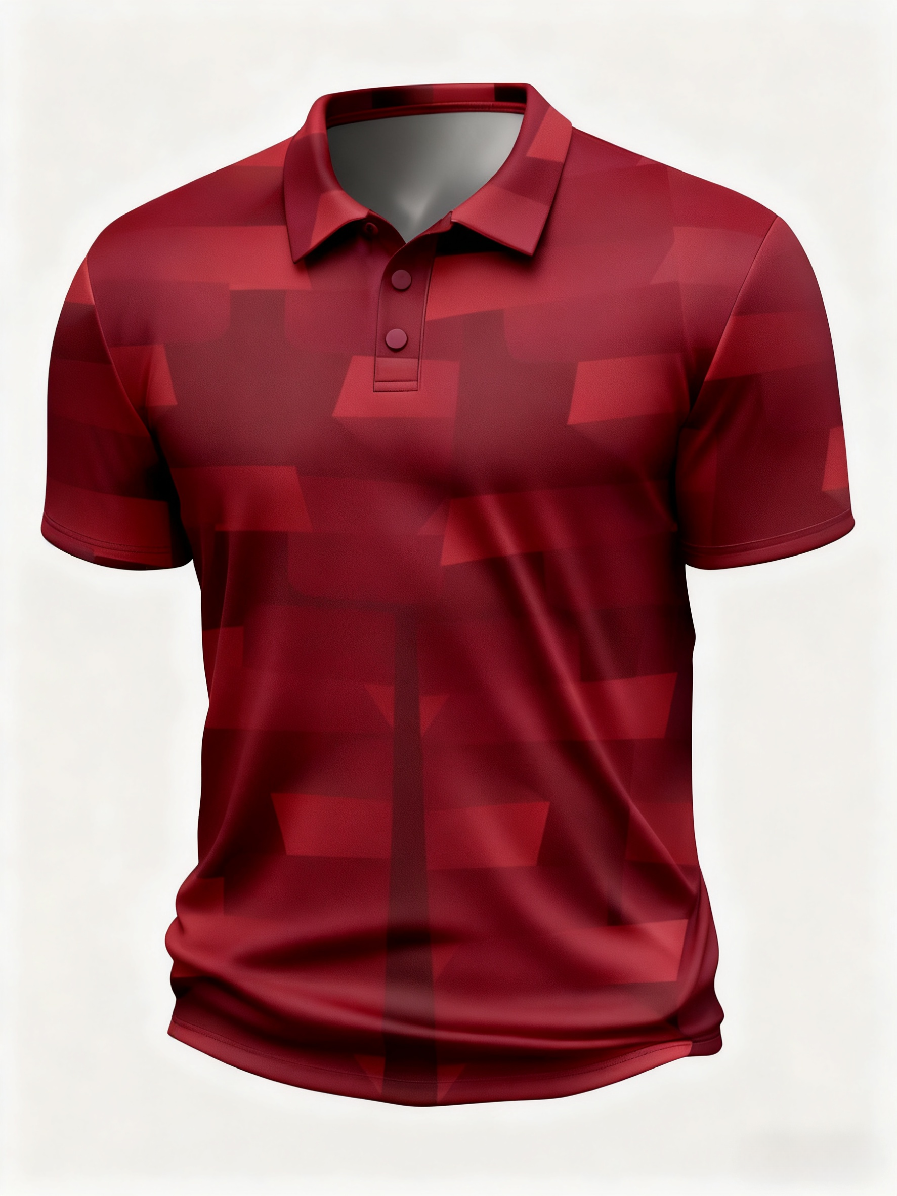Moisture Wicking Golf Polo 3D Gradient Color Abstract Geometry