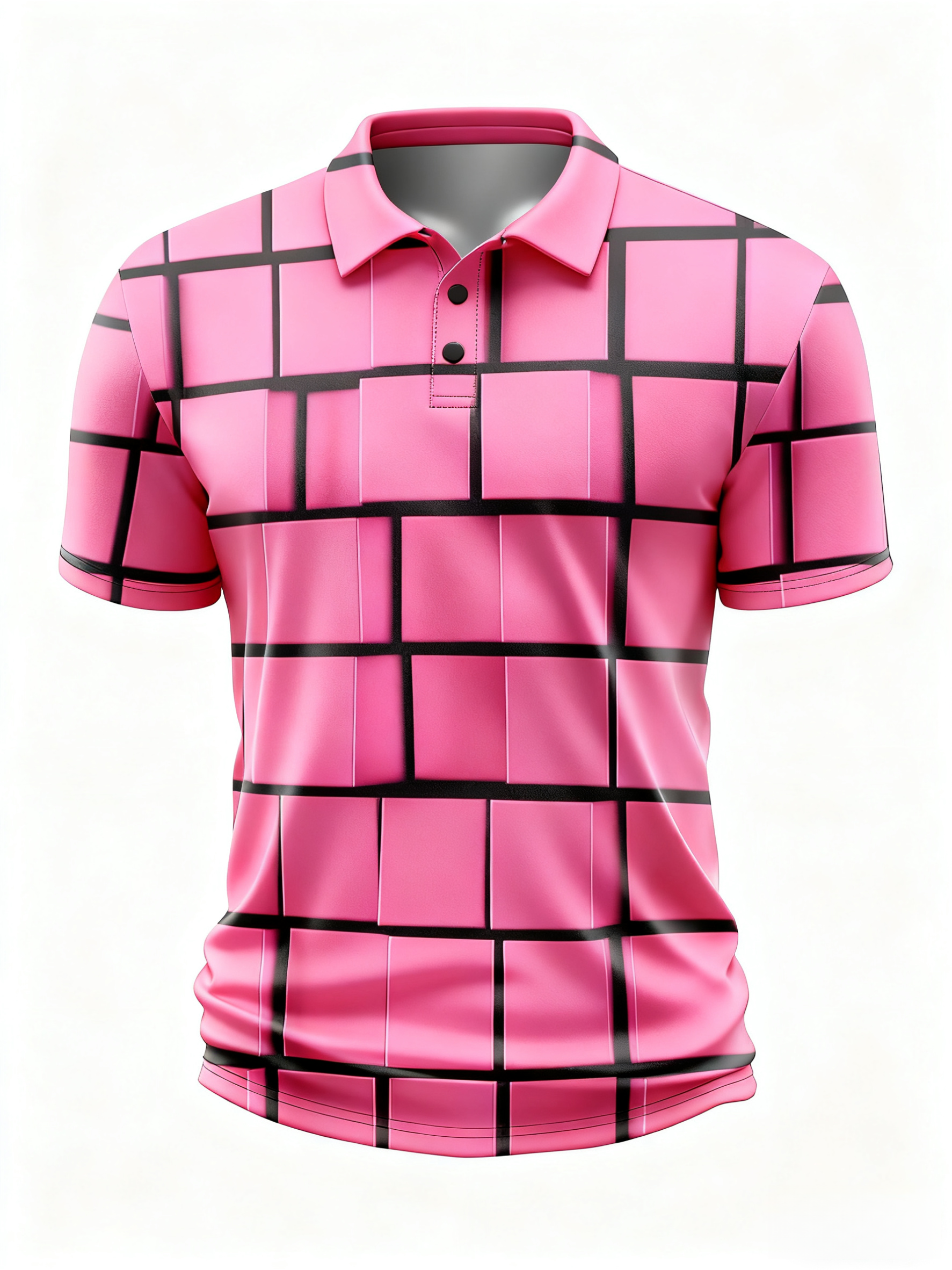 Moisture Wicking Golf Polo 3D Abstract Gradient Color Stripes Polo