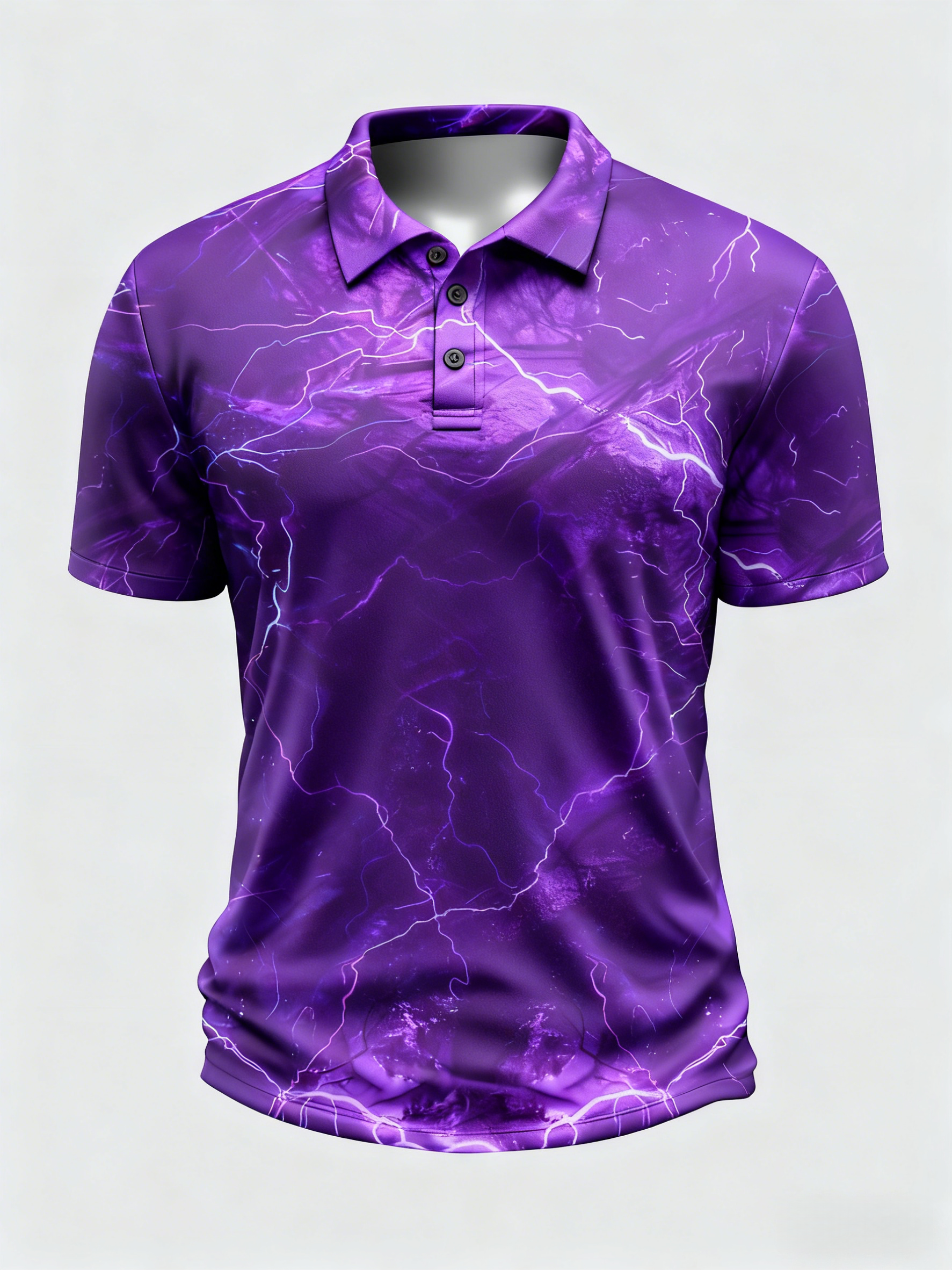 Moisture Wicking Golf Polo 3D Abstract Gradient Color Stripes Polo