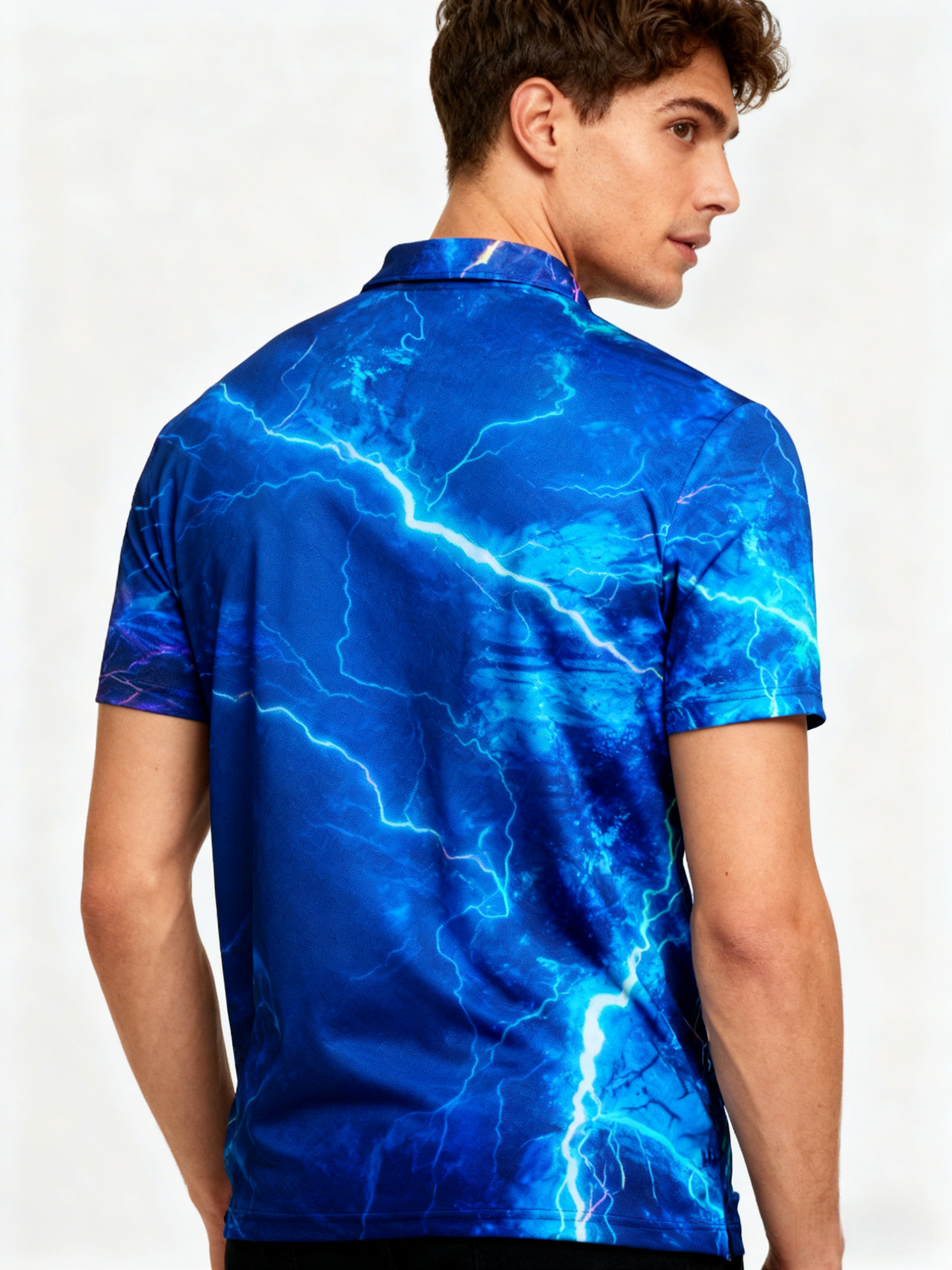 Moisture Wicking Golf Polo 3D Abstract Gradient Color Stripes Polo