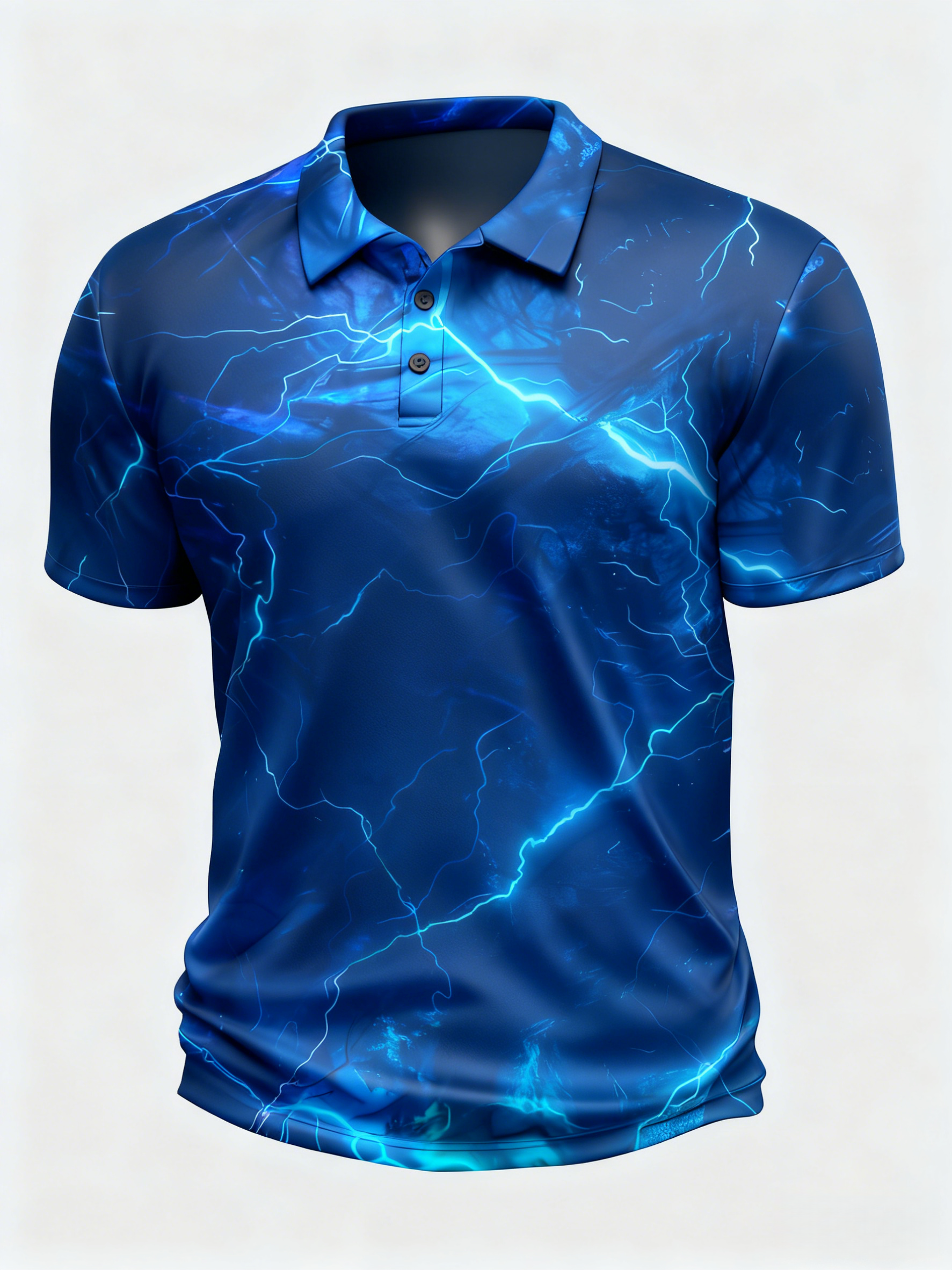Moisture Wicking Golf Polo 3D Abstract Gradient Color Stripes Polo