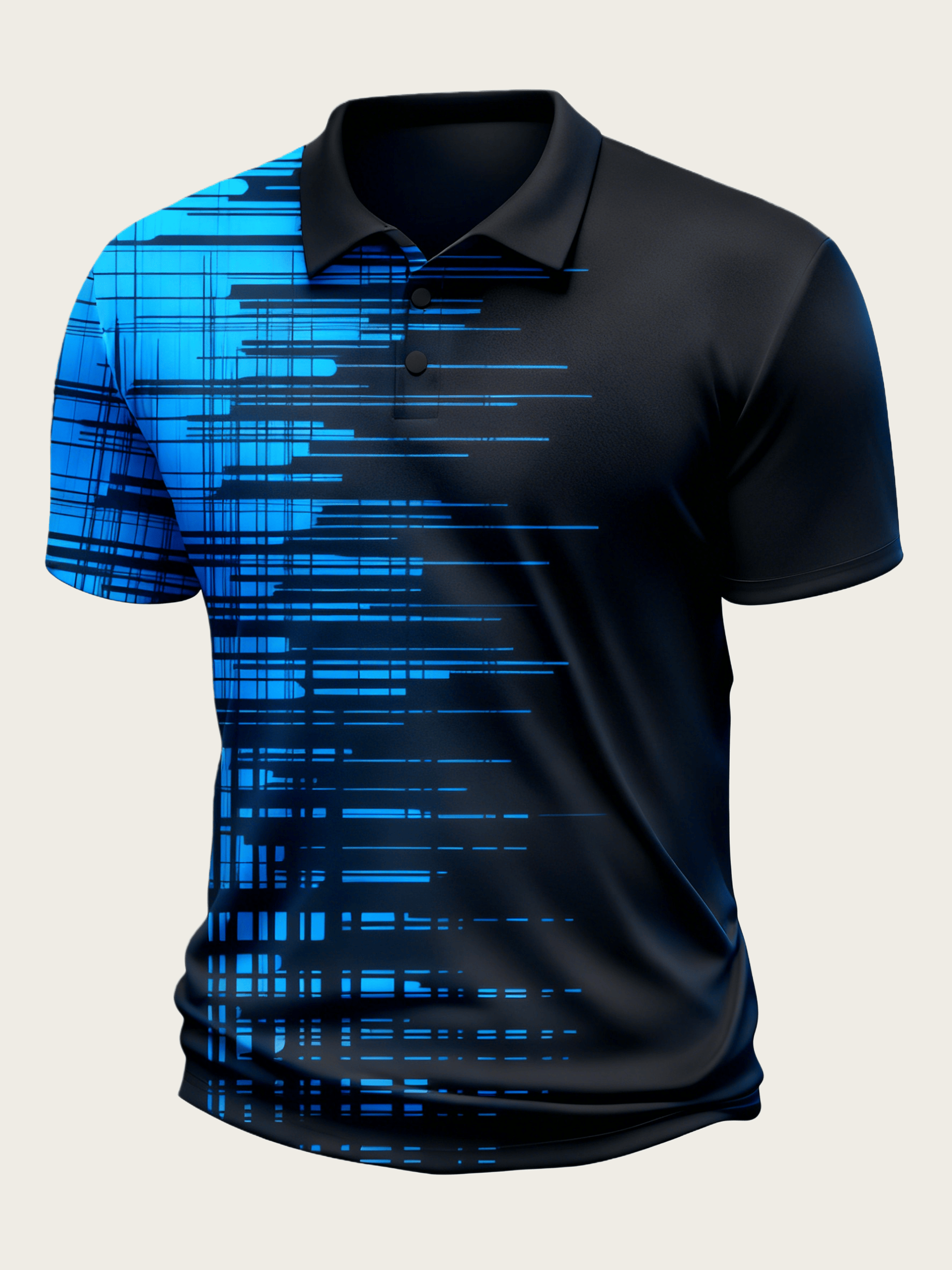 Moisture Wicking Golf Polo 3D Gradient Abstract Stripes Polo