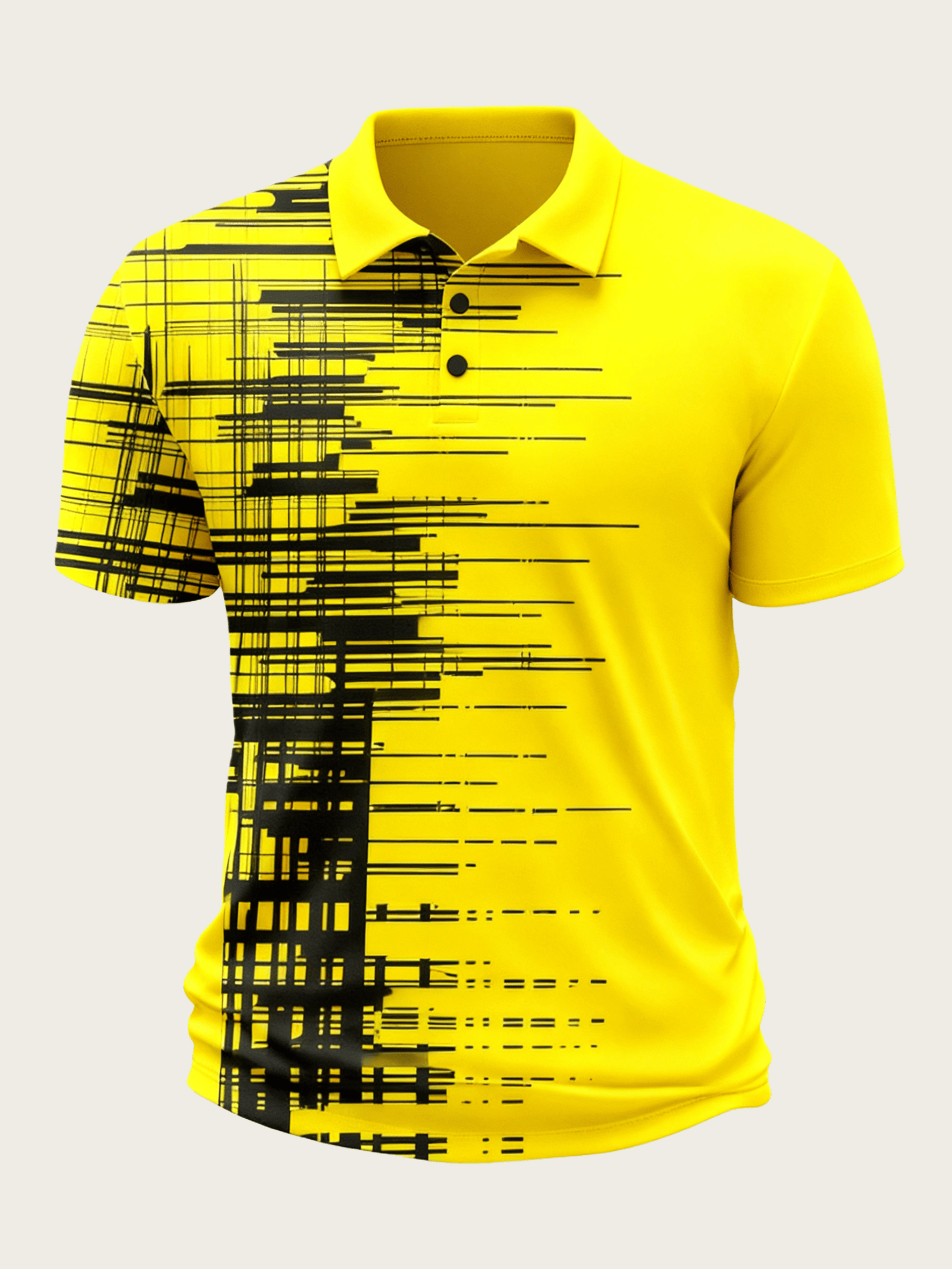 Moisture Wicking Golf Polo 3D Gradient Abstract Stripes Polo
