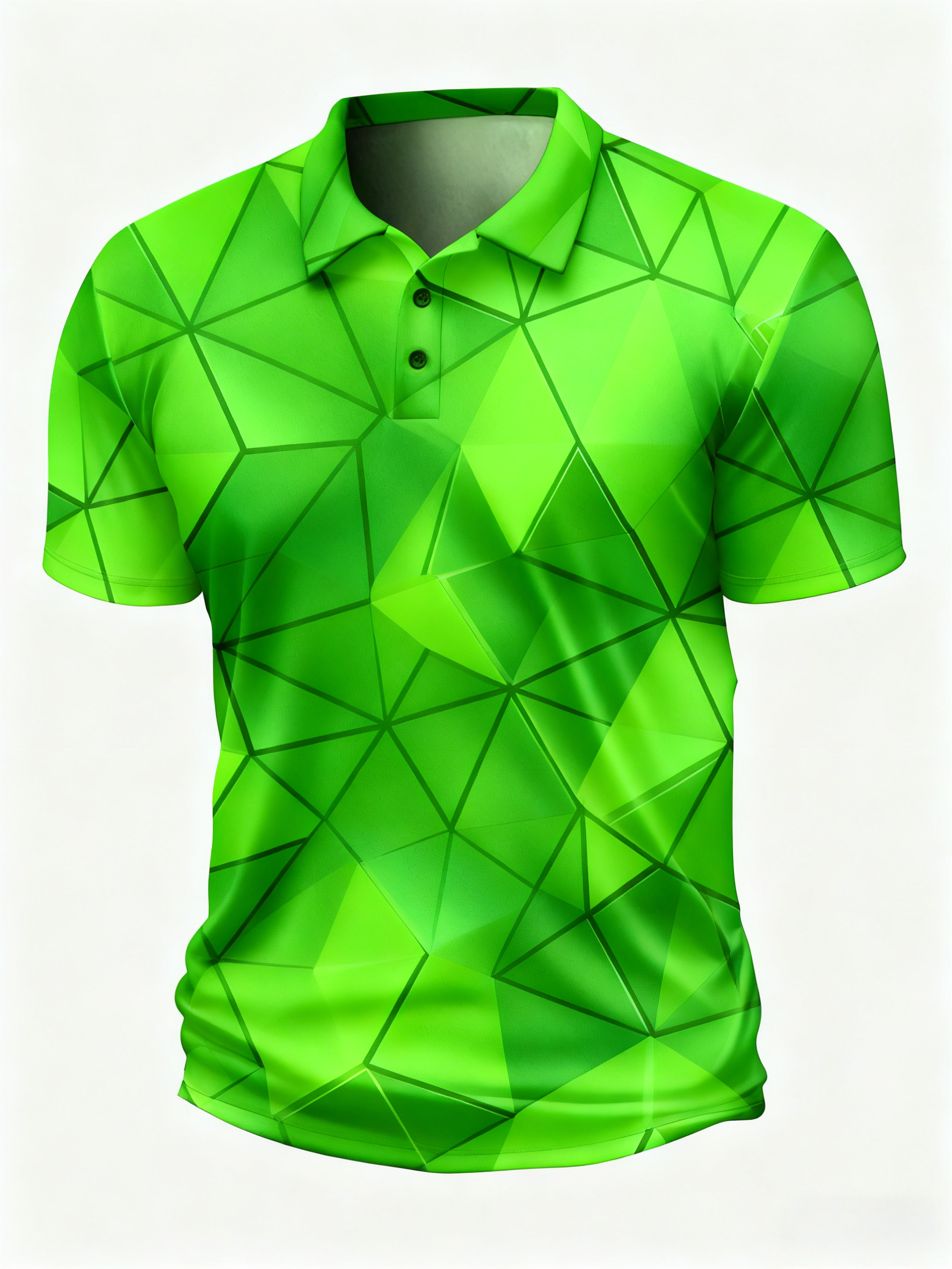 Moisture Wicking Golf Polo 3D Gradient Color Abstract Geometric Polo