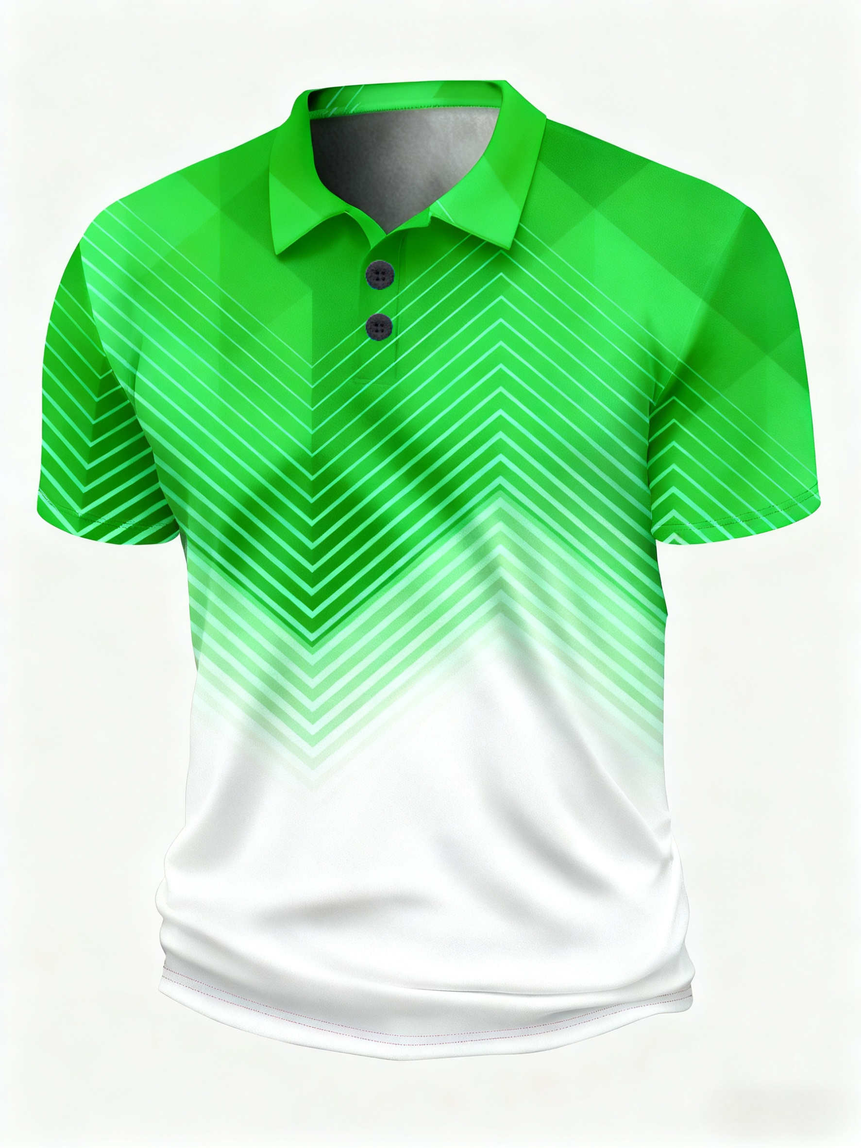 Moisture Wicking Golf Polo 3D Gradient Color Abstract Geometry