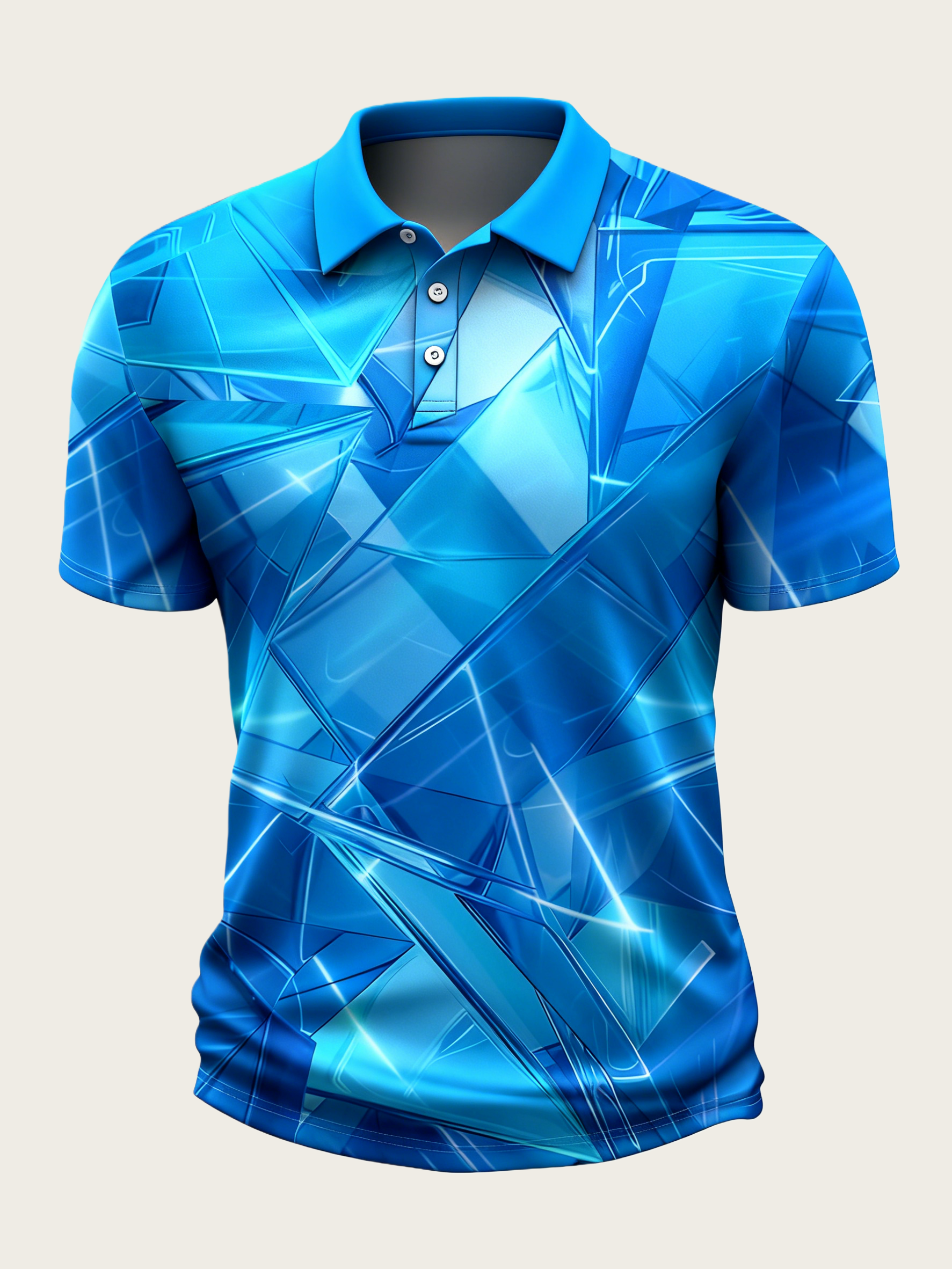 Moisture Wicking Golf Polo 3D Gradient Color Abstract Mechanical Geometry Polo