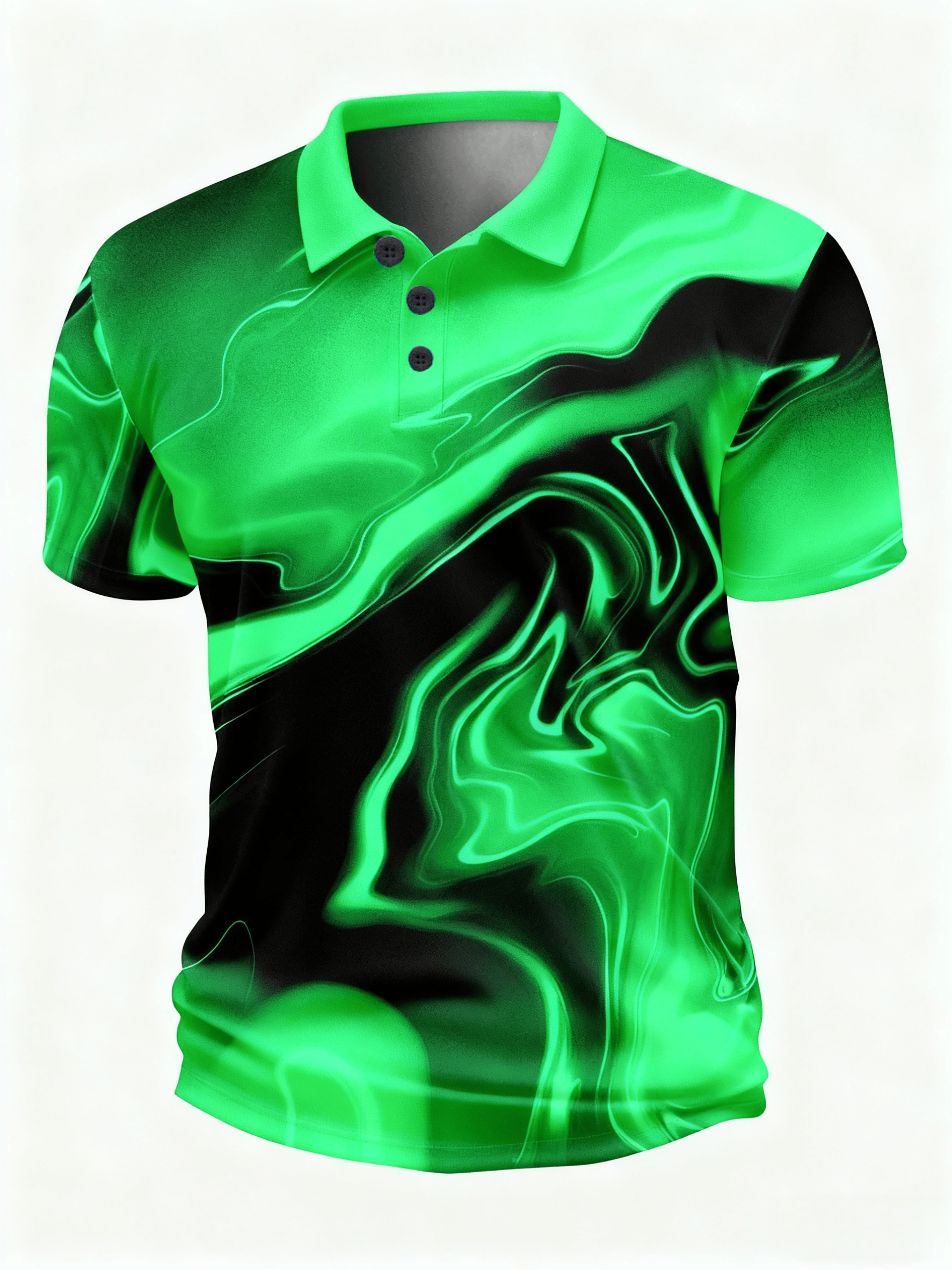 Moisture Wicking Golf Polo 3D Gradient Abstract Stripes Polo