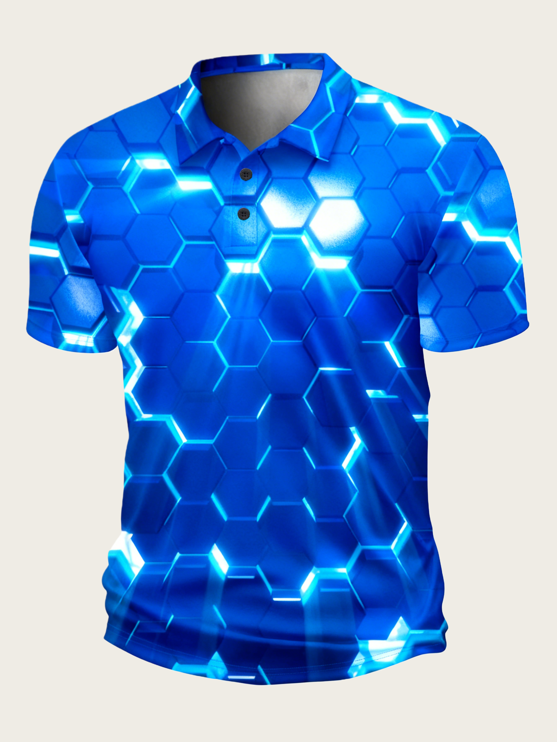 Moisture-wicking Golf Polo 3D Gradient Color Abstract Geometric Polo