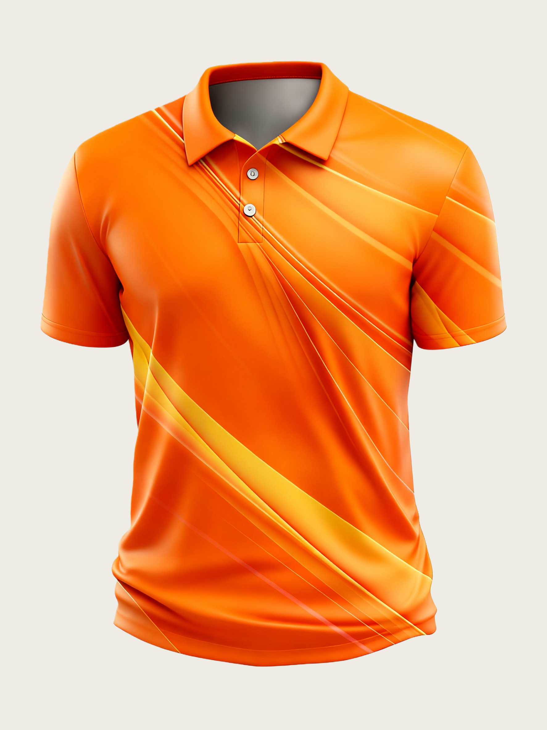 Moisture Wicking Golf Polo 3D Gradient Color Abstract Stripes