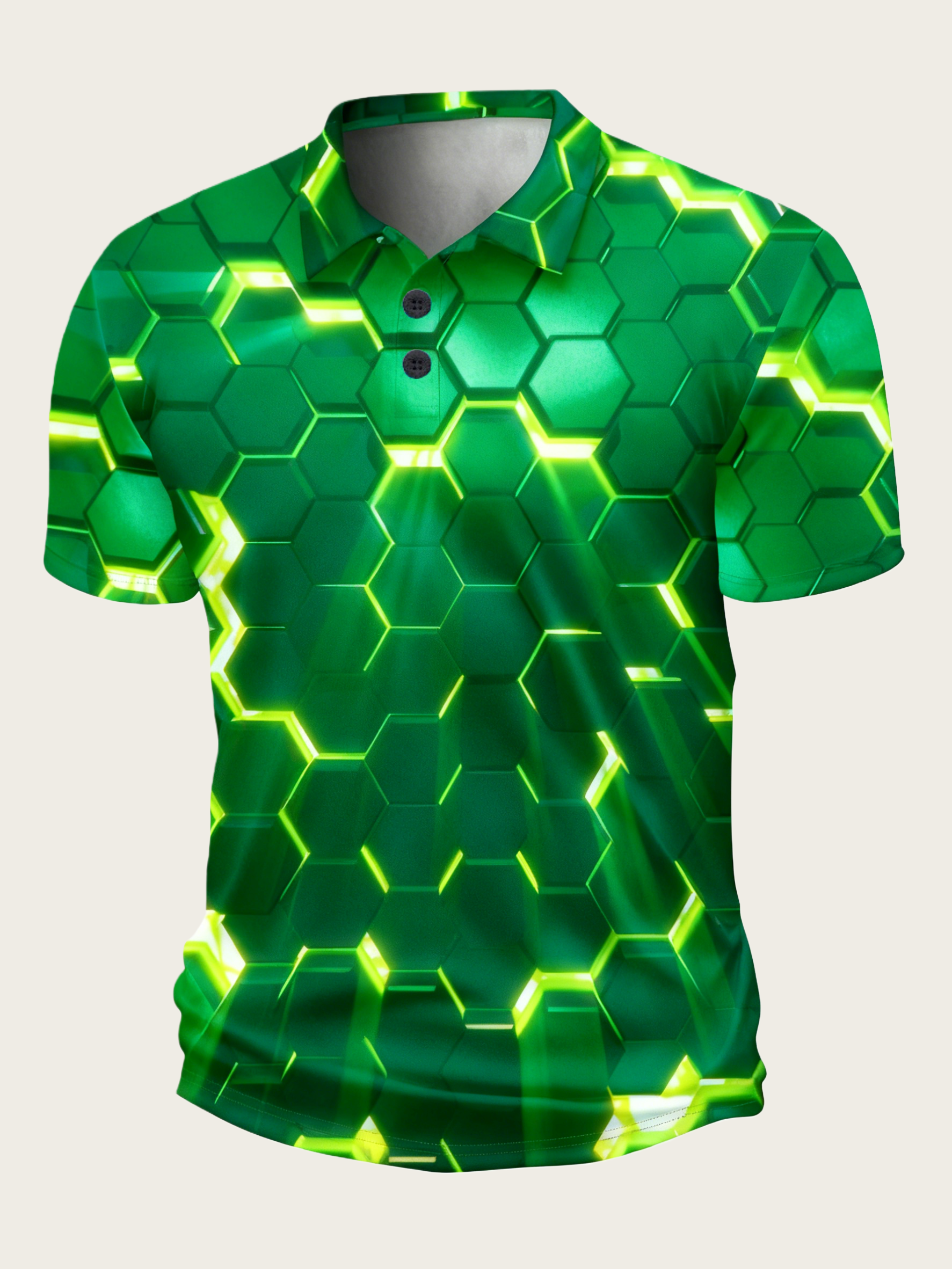 Moisture-wicking Golf Polo 3D Gradient Color Abstract Geometric Polo