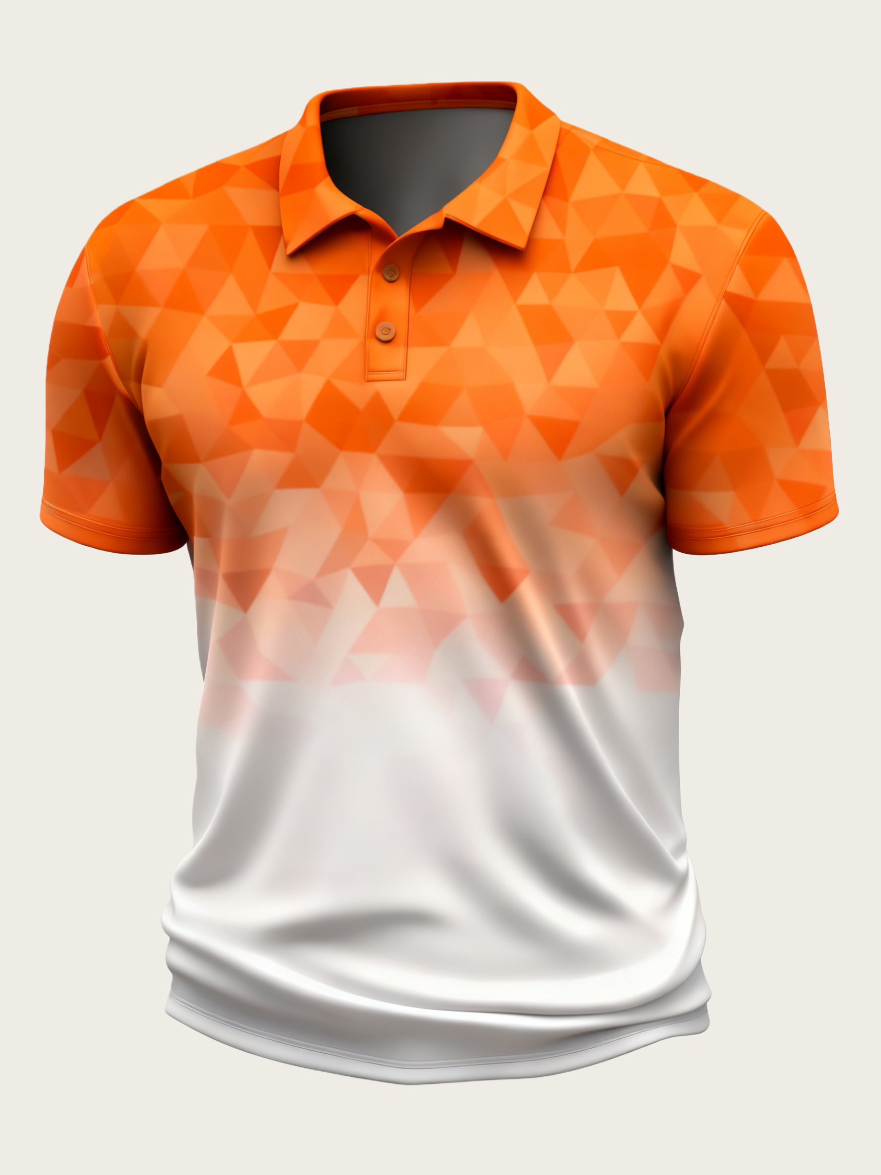 Moisture Wicking Golf Polo 3D Gradient Color Abstract Geometry