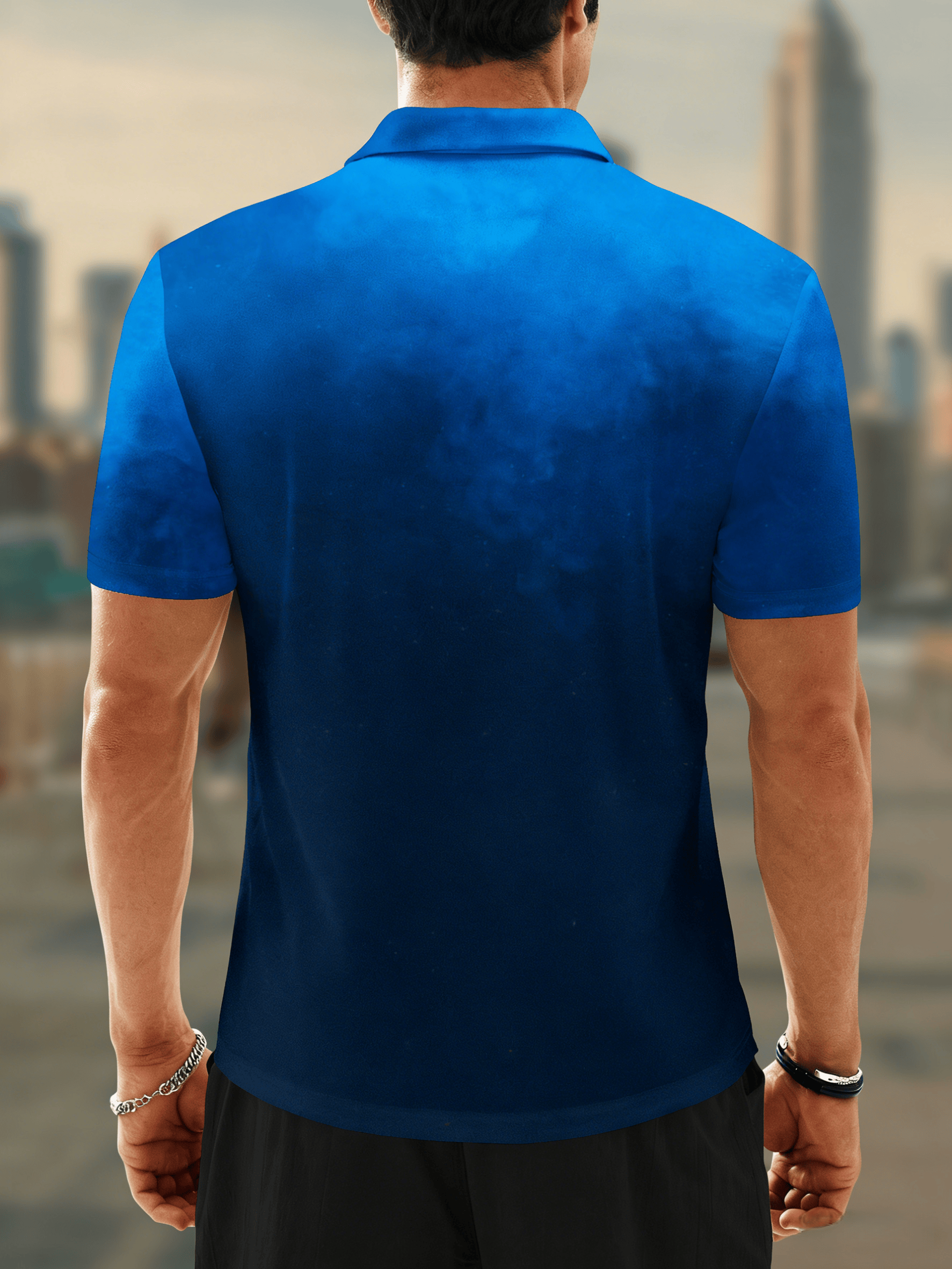 Moisture Wicking Golf Polo 3D Gradient Color Polo