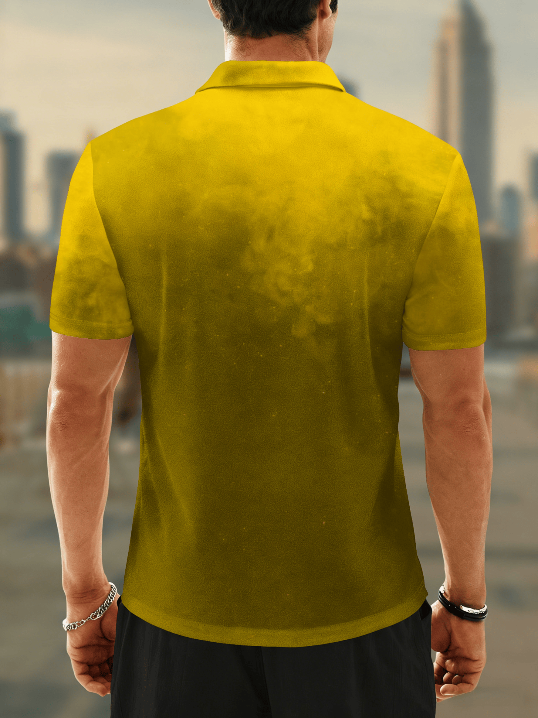 Moisture Wicking Golf Polo 3D Gradient Color Polo