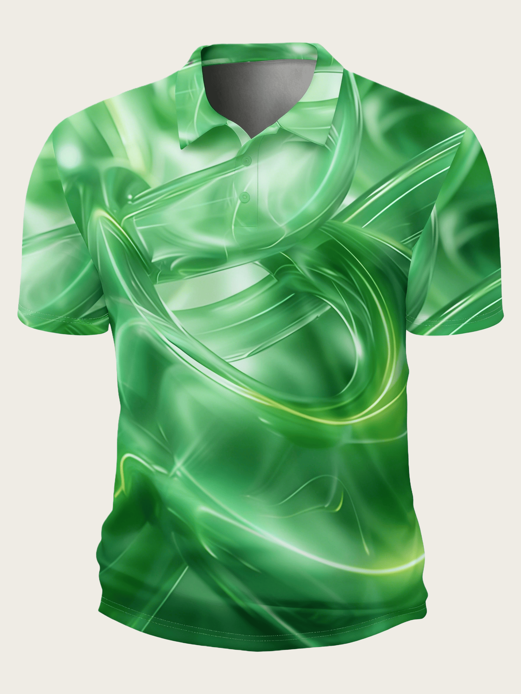 Moisture Wicking Golf Polo 3D Gradient Color Abstract Stripes