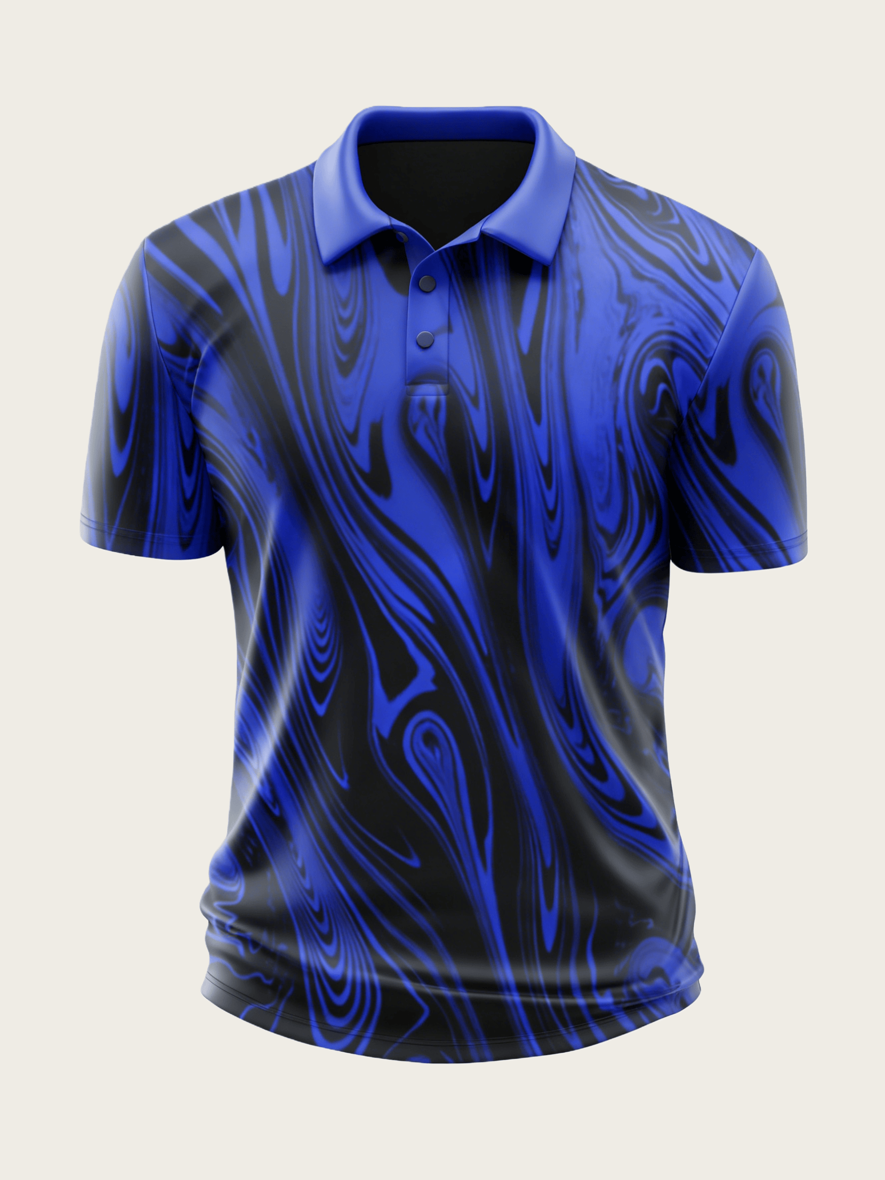 Moisture Wicking Golf Polo 3D Gradient Abstract Stripes