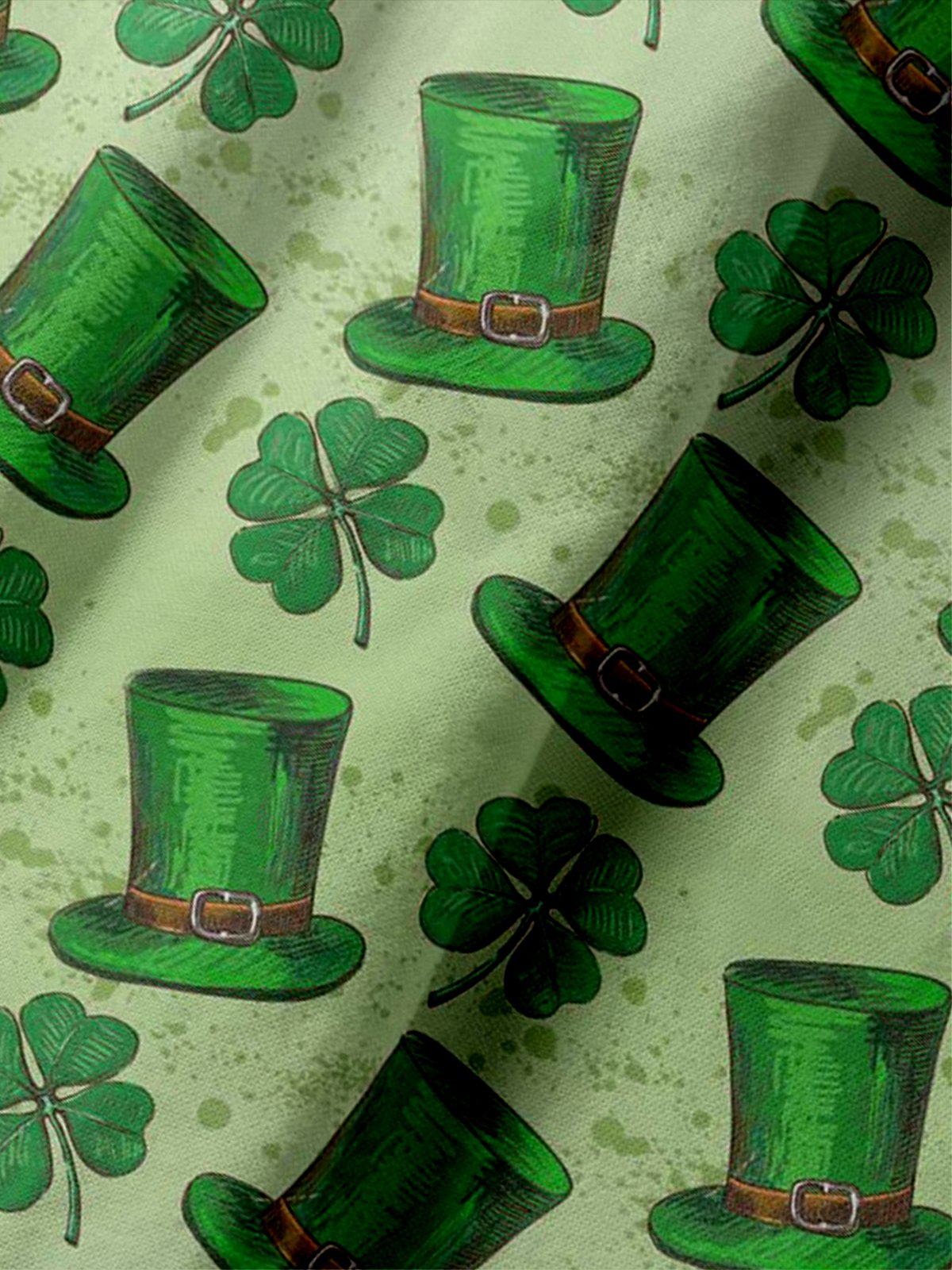 Moisture Wicking St. Patrick's Day Four-Leaf Clover Gradient Long Sleeve Golf Polo