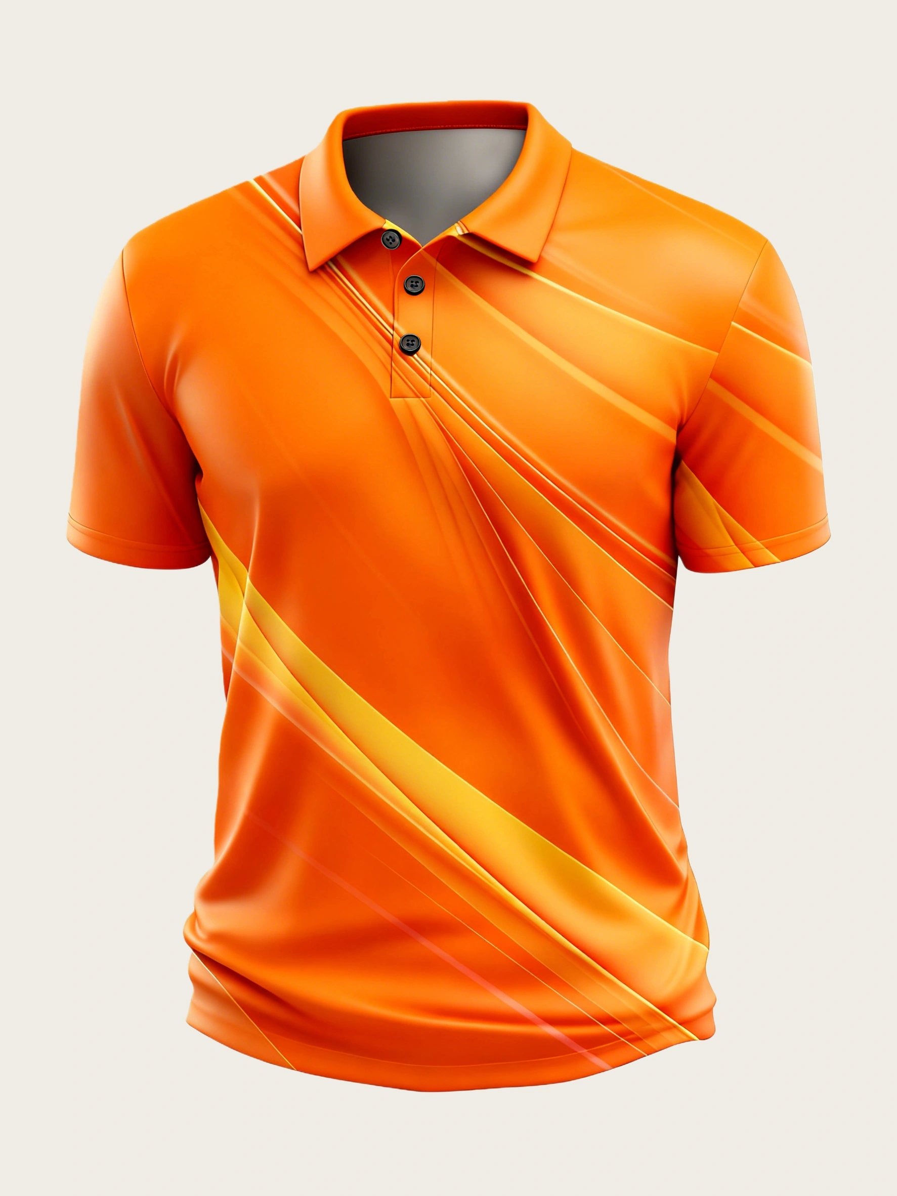 Moisture Wicking Golf Polo 3D Gradient Color Abstract Stripes