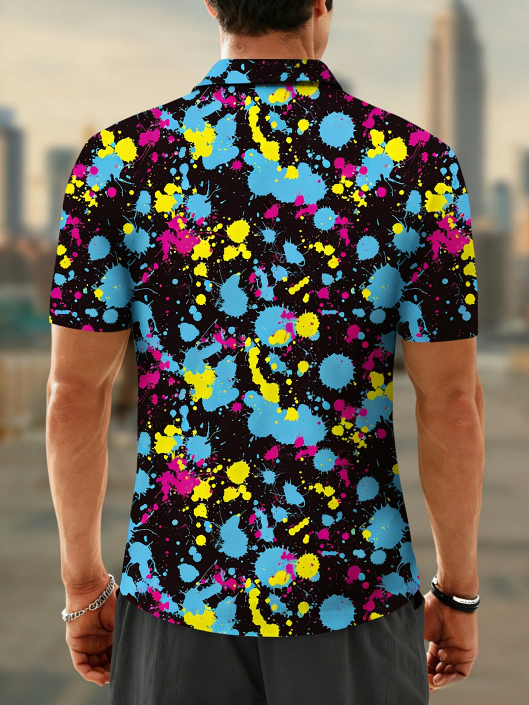 Men's Paint Splatter golf polo