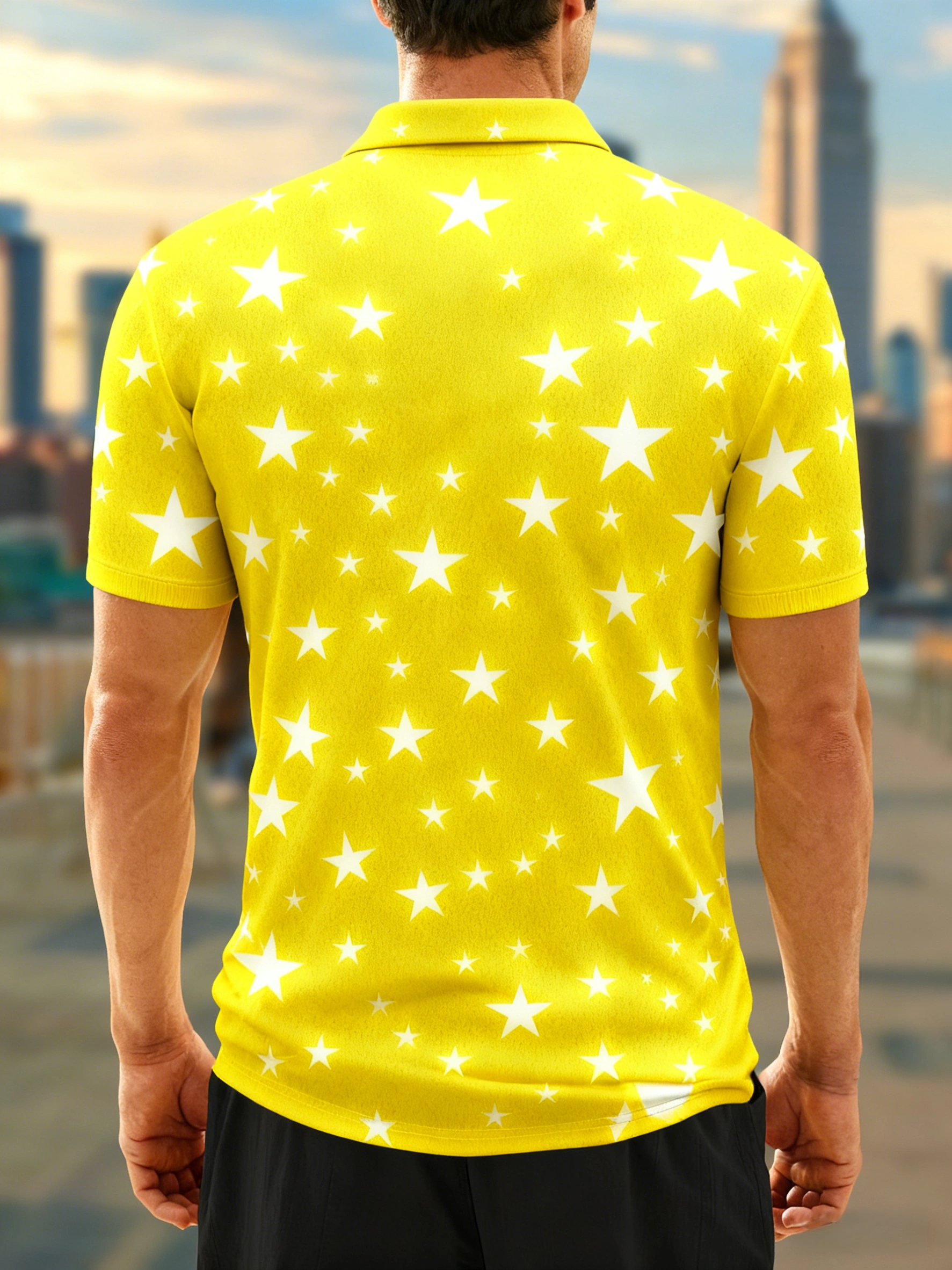 Moisture Wicking Golf Polo 3D Gradient Color Abstract Geometric Polo