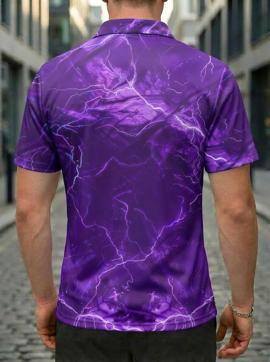 Moisture Wicking Golf Polo 3D Abstract Gradient Color Stripes Polo