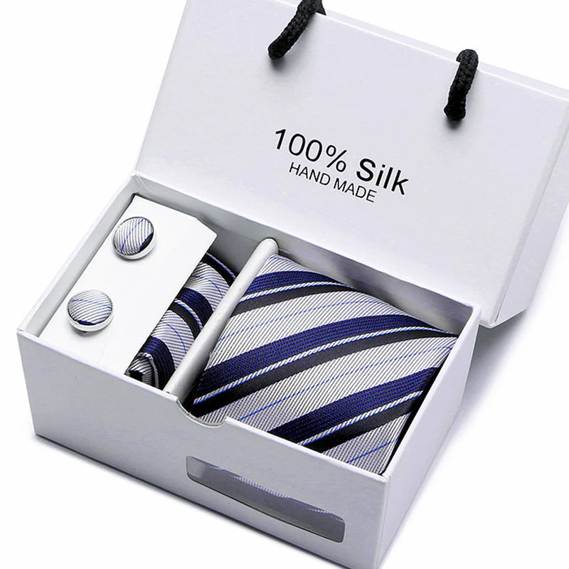 New Business Handmade Tie Pocket Square Cufflinks Sets-SB05