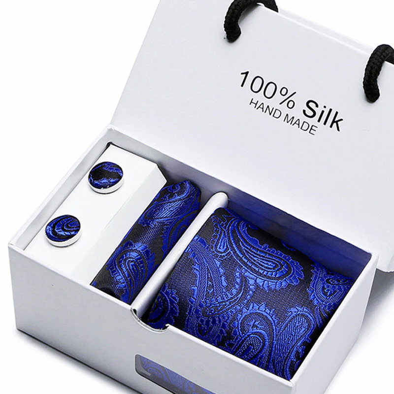 New Business Handmade Tie Pocket Square Cufflinks Sets-SB18