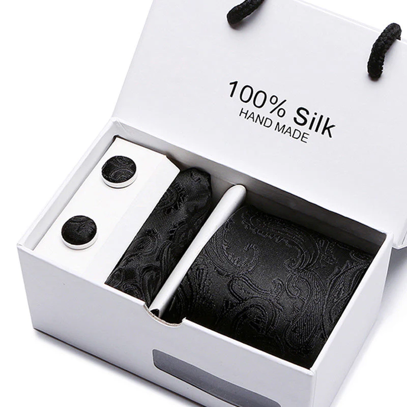 New Business Handmade Tie Pocket Square Cufflinks Sets-SB08