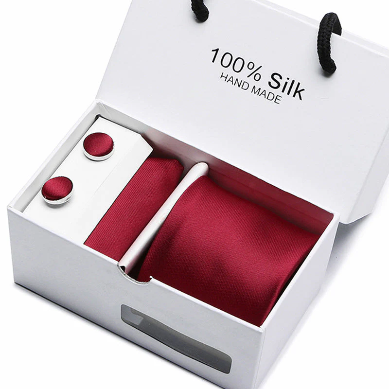 New Business Handmade Tie Pocket Square Cufflinks Sets-SB14