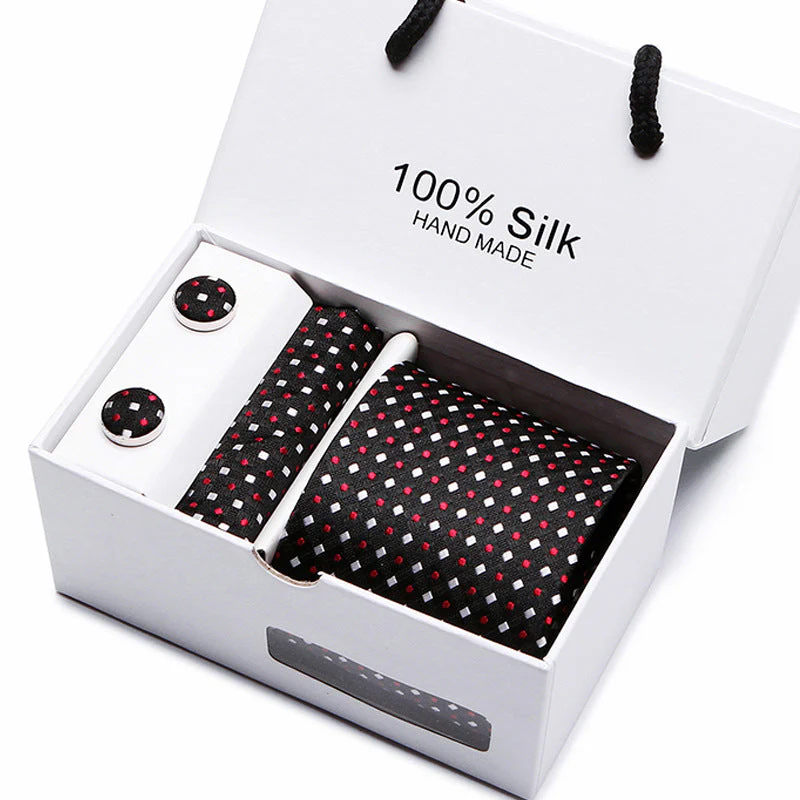 New Business Handmade Tie Pocket Square Cufflinks Sets-SB07