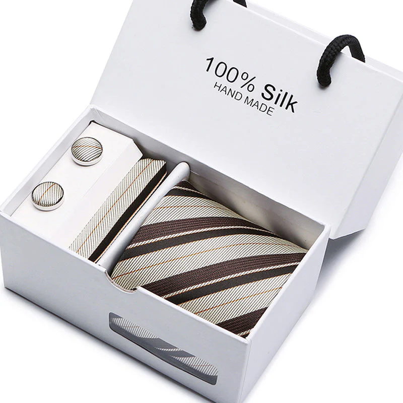 New Business Handmade Tie Pocket Square Cufflinks Sets-SB15