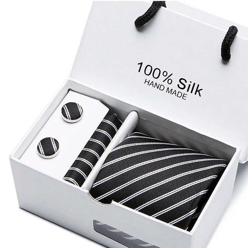 New Business Handmade Tie Pocket Square Cufflinks Sets-SB10