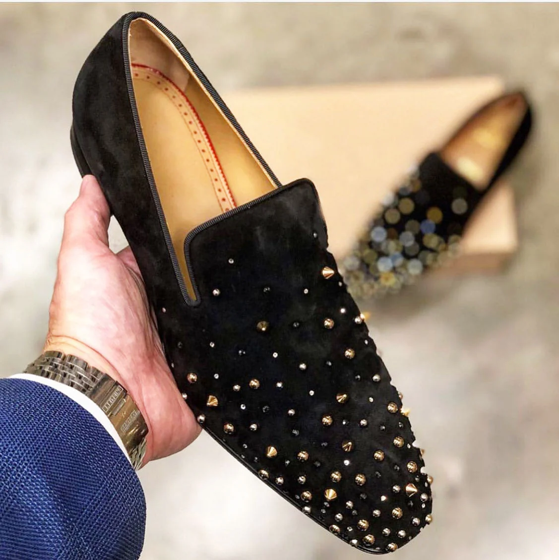 Black Stud Loafers(Pre-sale)