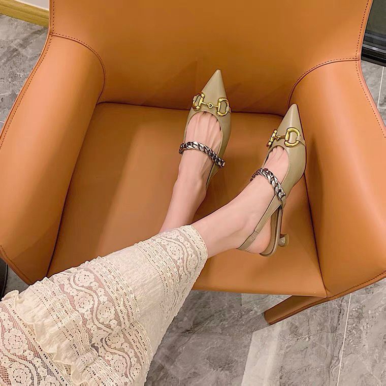 Tall Version Vintage Leather Toe Sandals