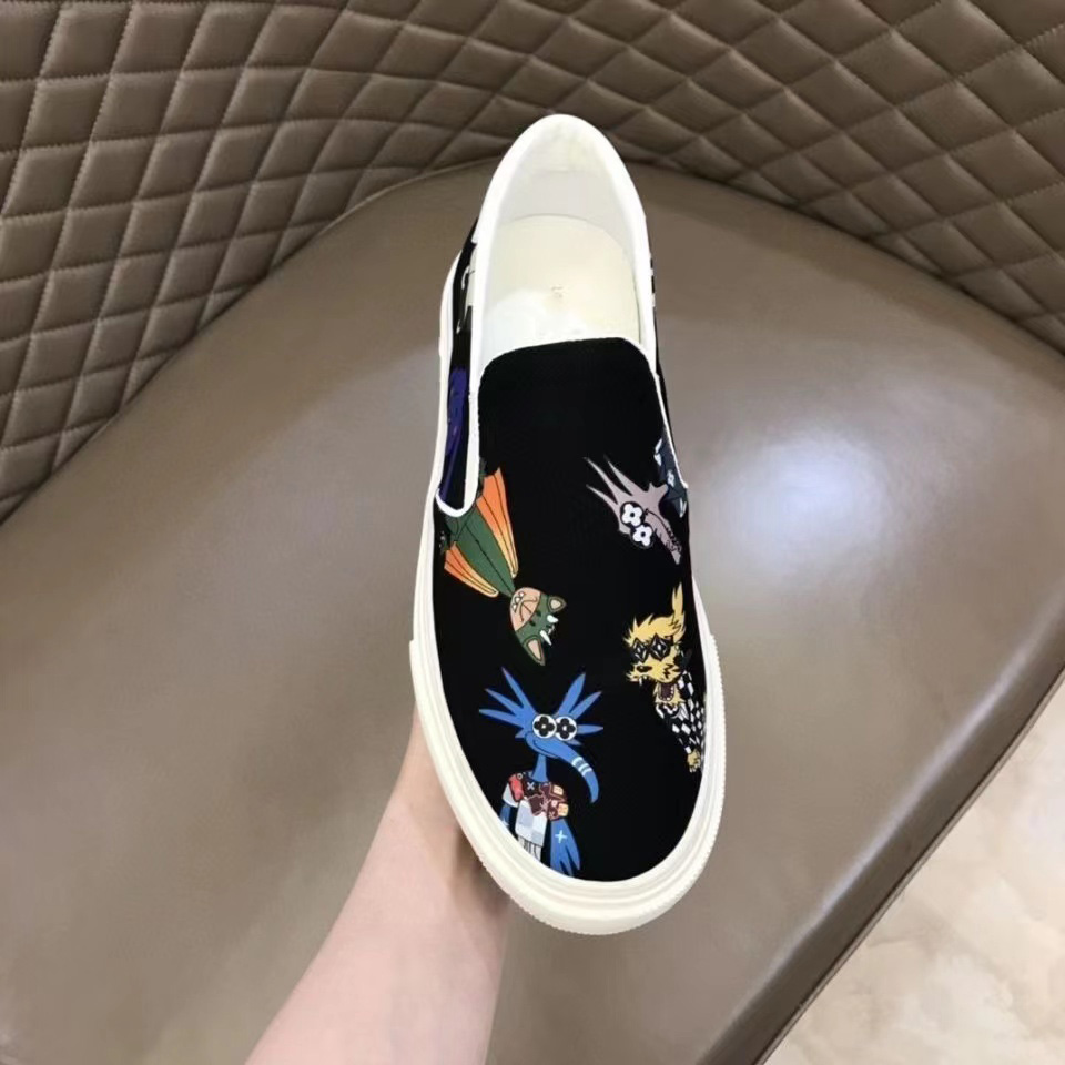 V fashion men's and women's graffiti slip-on shoes