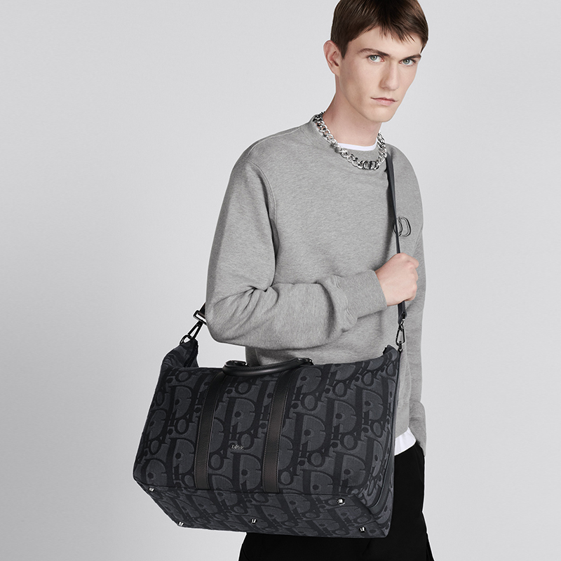 Weekender 40 Black Maxi Dior Oblique Jacquard
