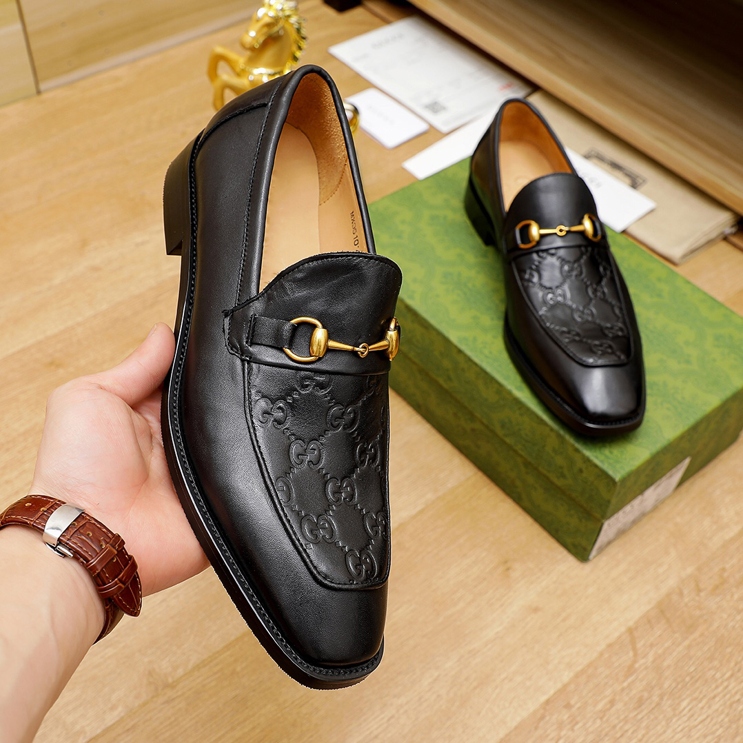 New letters pattern formal dress slip on shoes