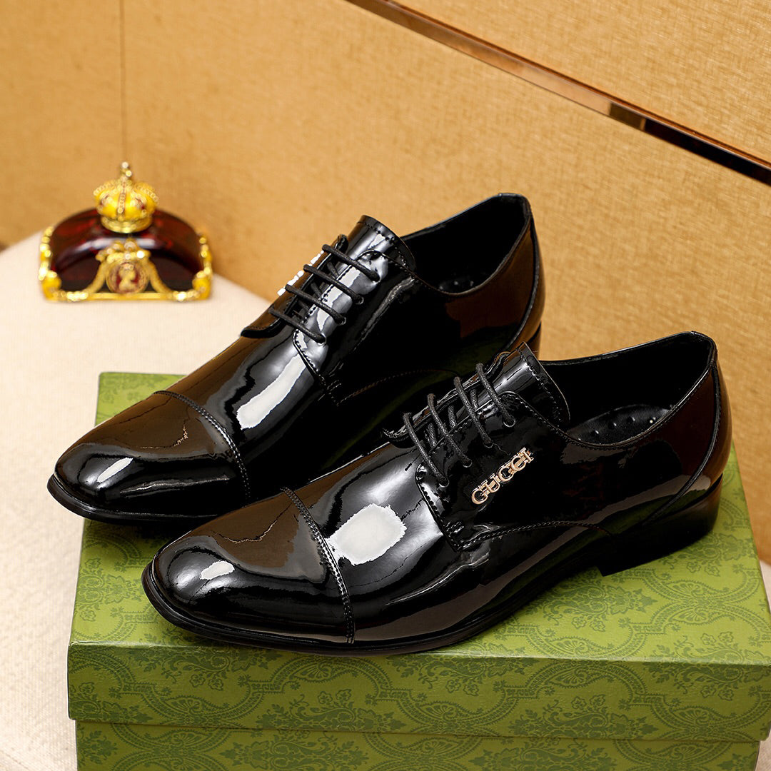 New classic lace-up all-match fashion banquet formal leather shoes