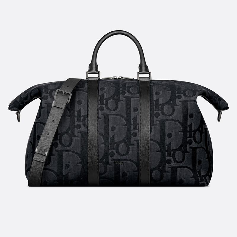 Weekender 40 Black Maxi Dior Oblique Jacquard
