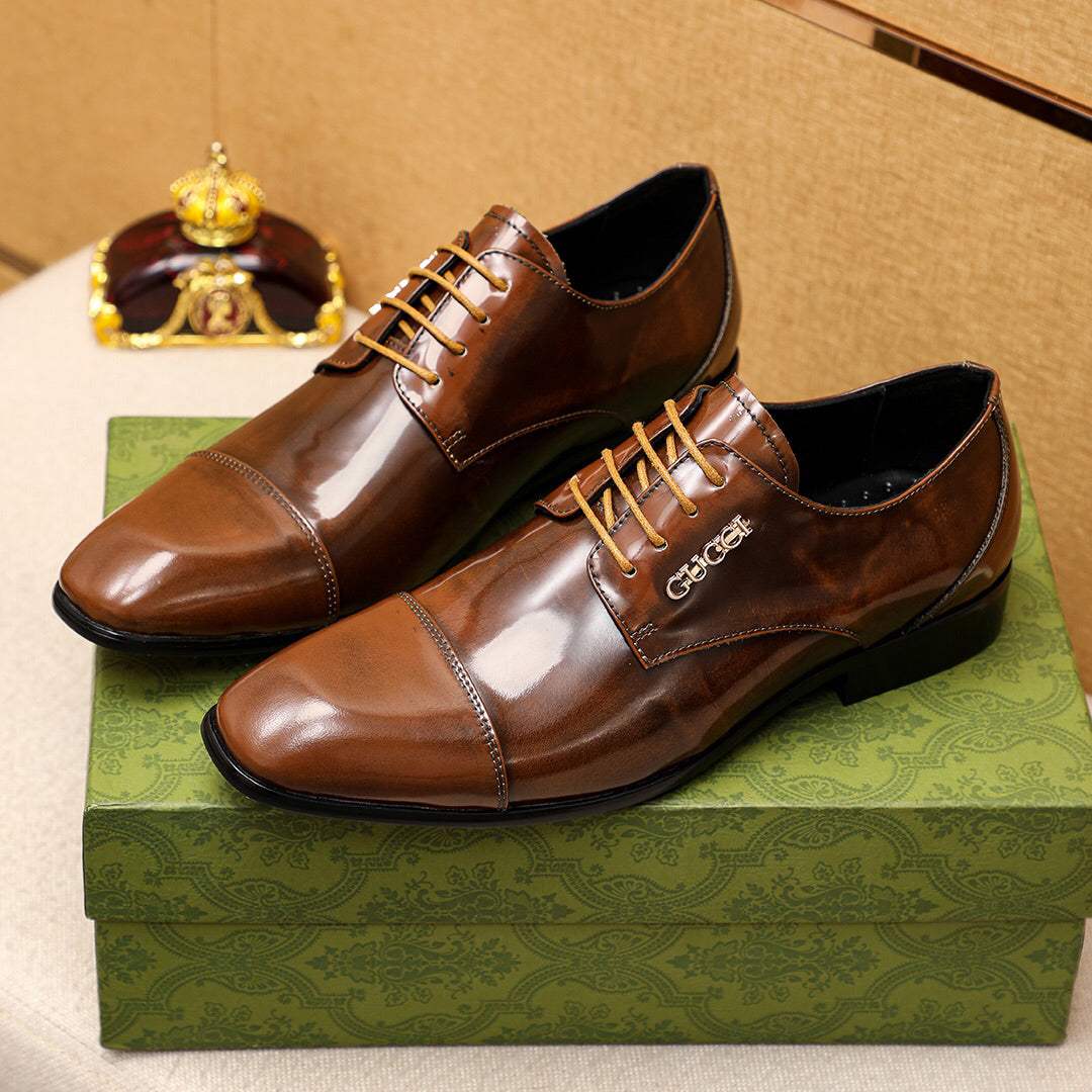 New classic lace-up all-match fashion banquet formal leather shoes