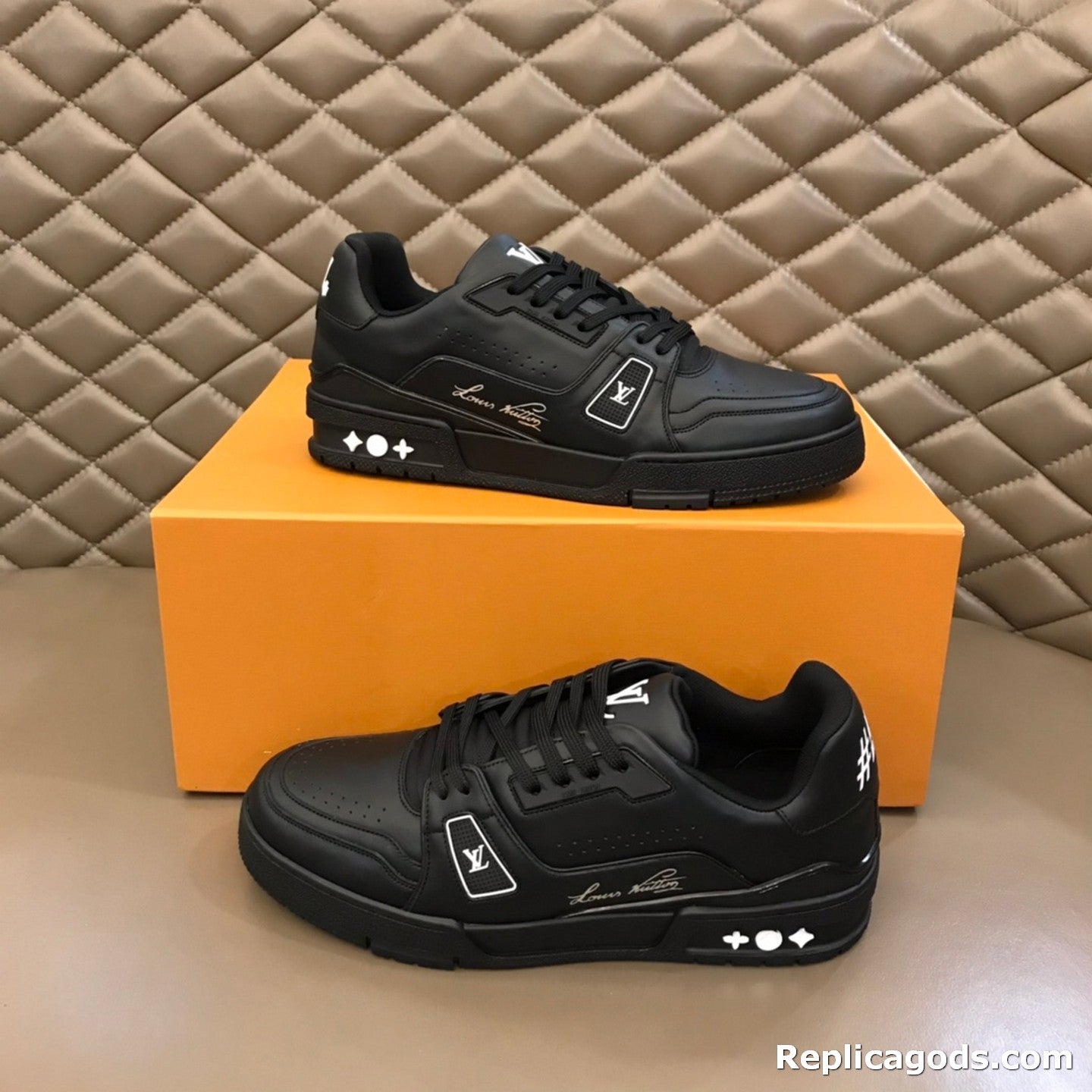 New classic lace-up leather all-match trendy sneakers