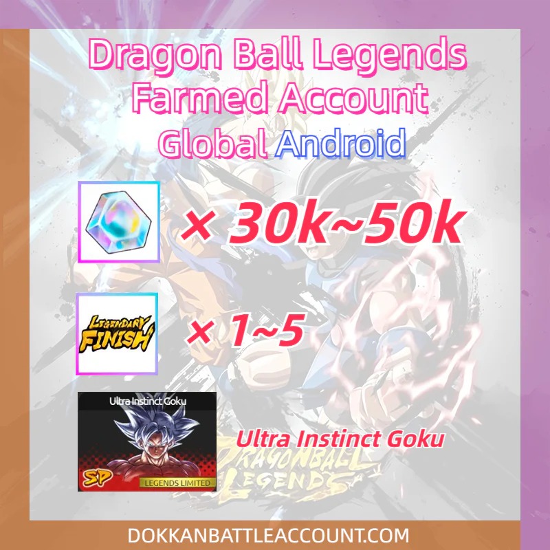 [ Global | Android ]Dragon Ball Legends Farmed Account with 30k~45k Crystals+Ultra Instinct Goku