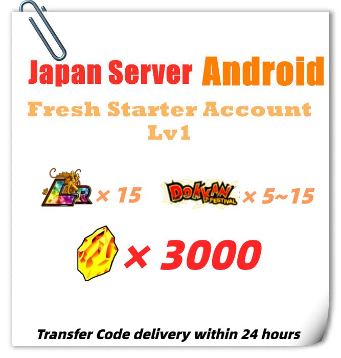 [Japan] Dokkan Battle Fresh Starter Account 3000 DS+ 15LR for Android Only