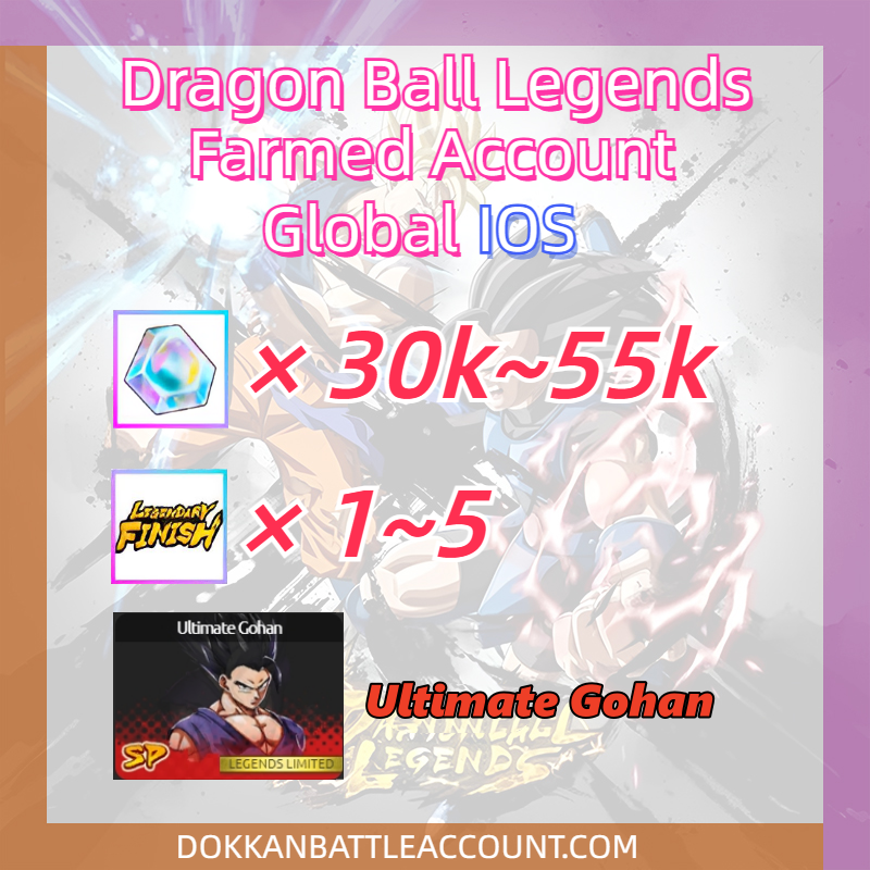 [ Global | IOS ] Dragon Ball Legends Farmed Account 30k~55k Crystals with Ultimate Gohan