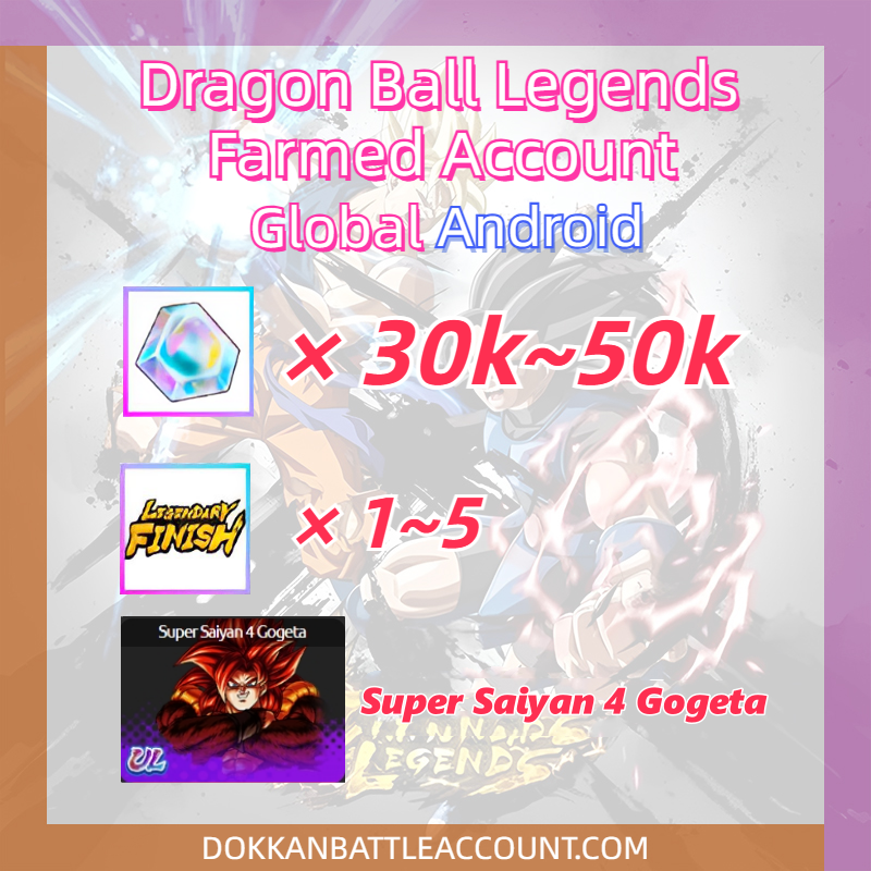 [ Global | Android ] Dragon Ball Legends Farmed Account with 45k+ Crystals Super Saiyan 4 Gogeta