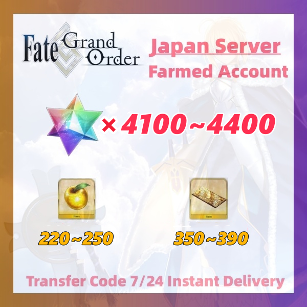 [JAPAN] Fate Grand Order FGO Farmed Account 4100 SQ  Fate Grand Order JP account