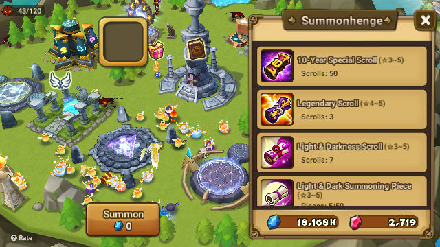 [Global] Summoners War (Giana) Dark Oracle Account with 10-Year Special Scroll*50 | Light&Darkness Scrolls *7 | No Email